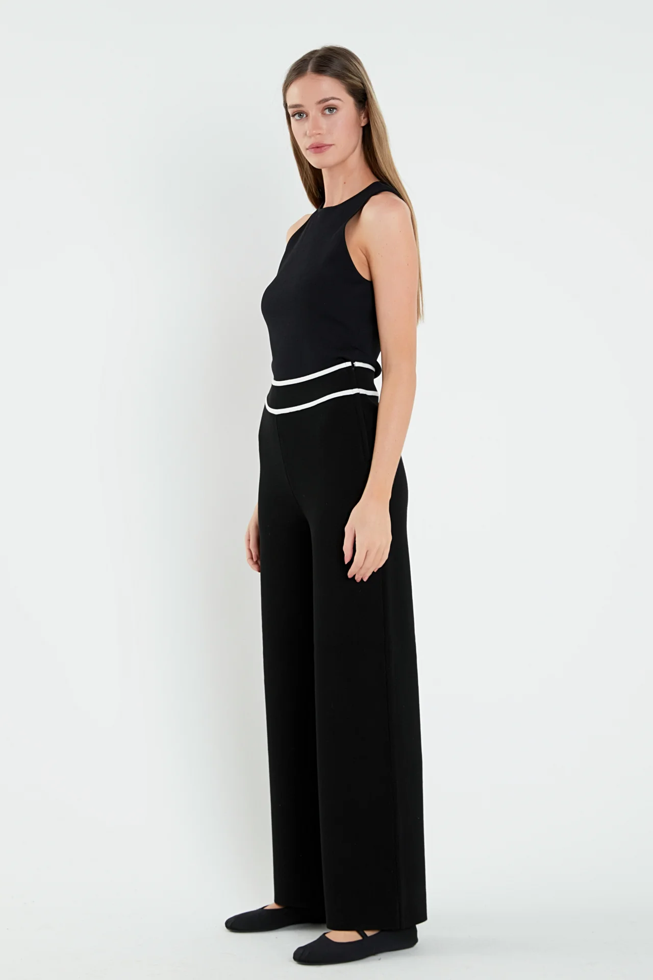 High-Waisted Wide-Leg Knit Pants - Image 3