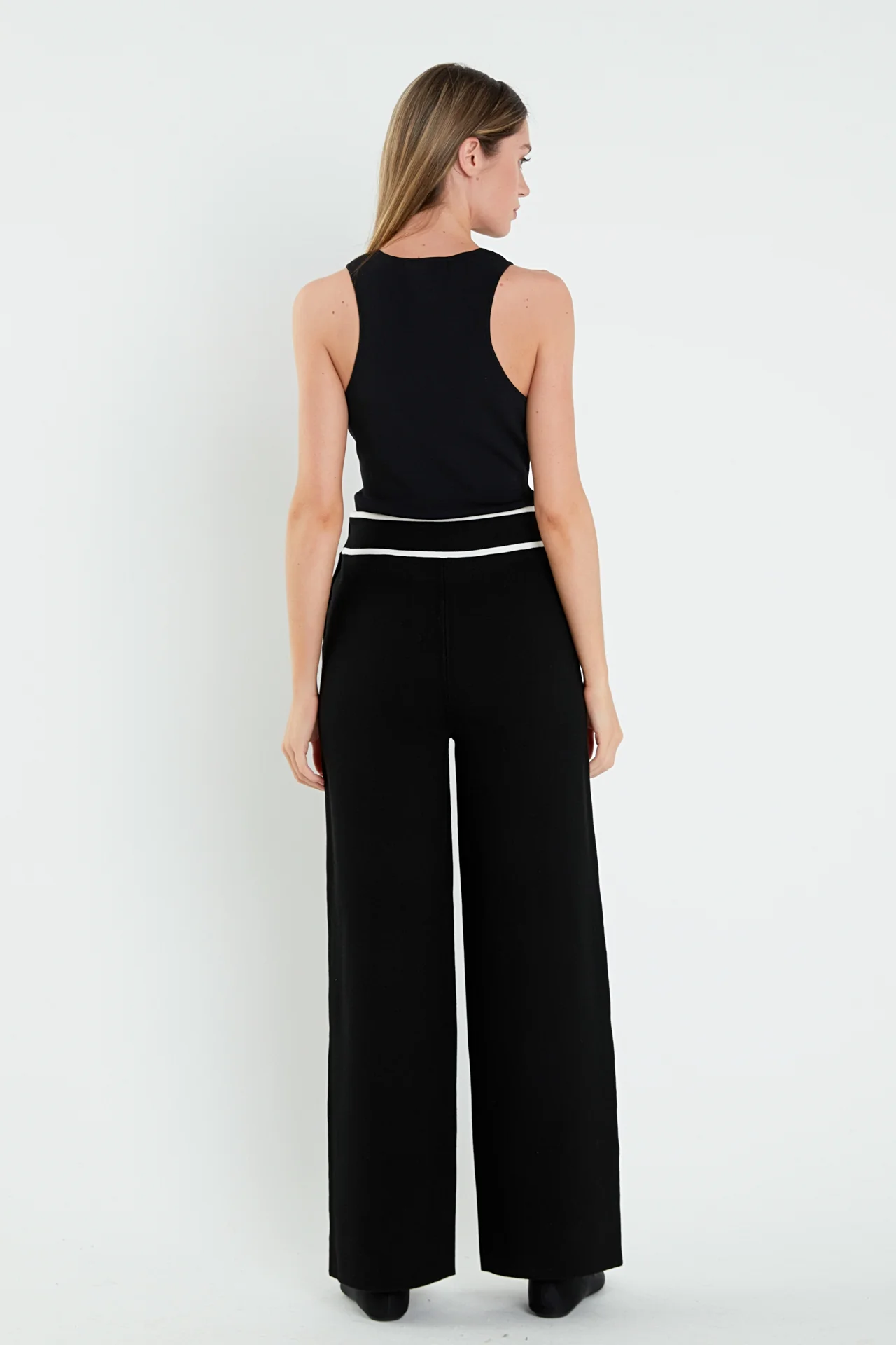 High-Waisted Wide-Leg Knit Pants - Image 4