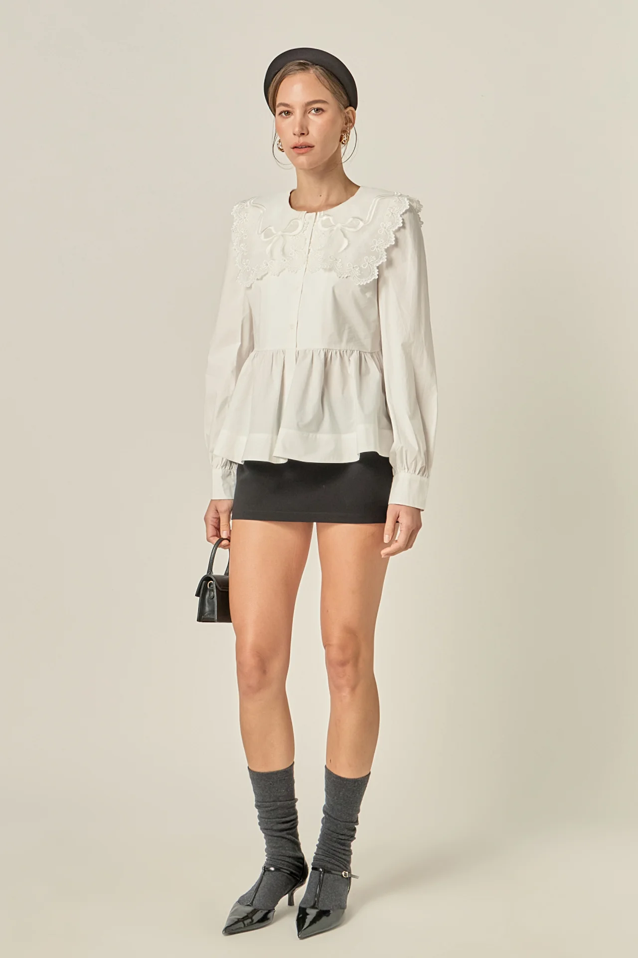 Bow Detail Poplin Blouse - Image 3
