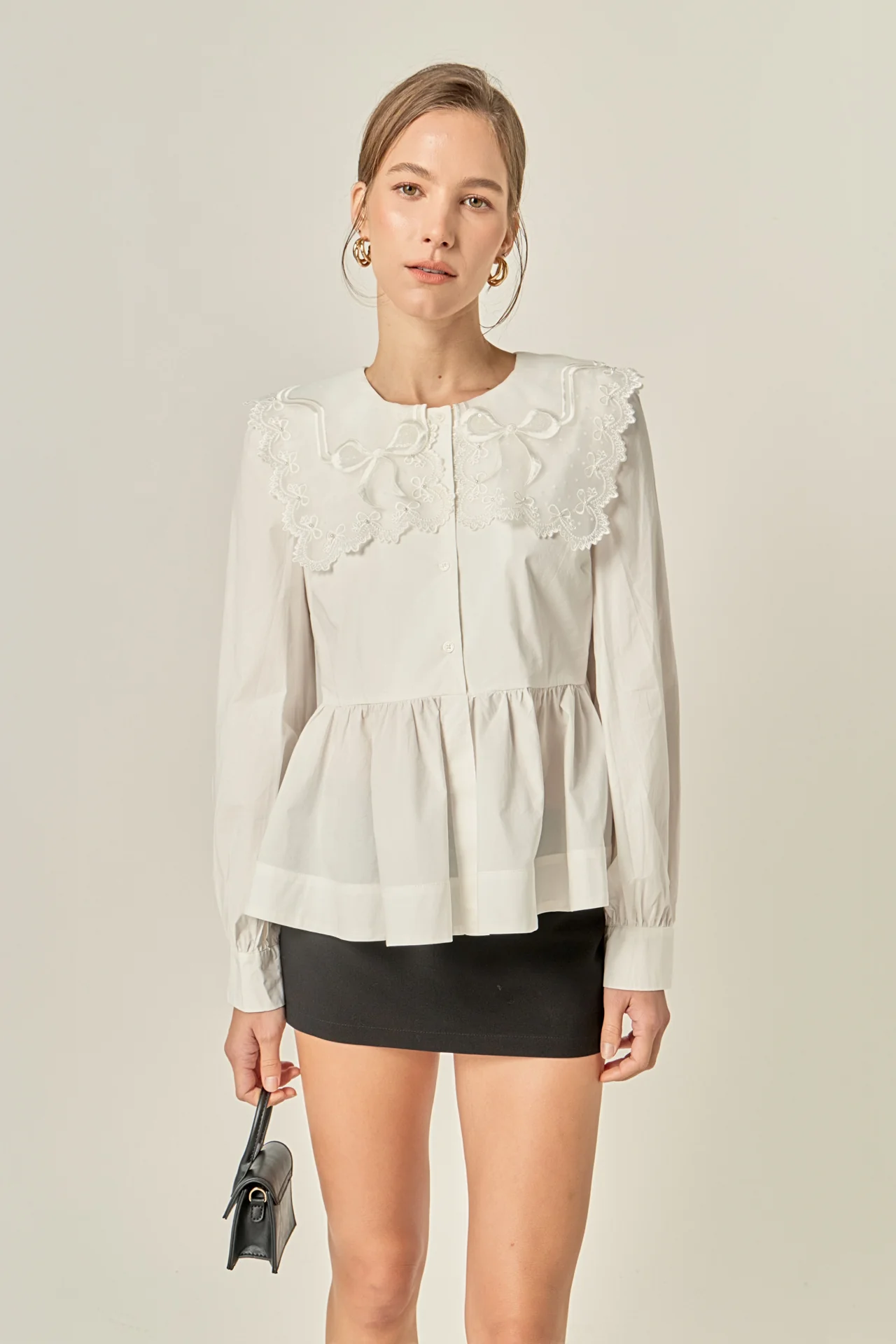 Bow Detail Poplin Blouse - Image 5