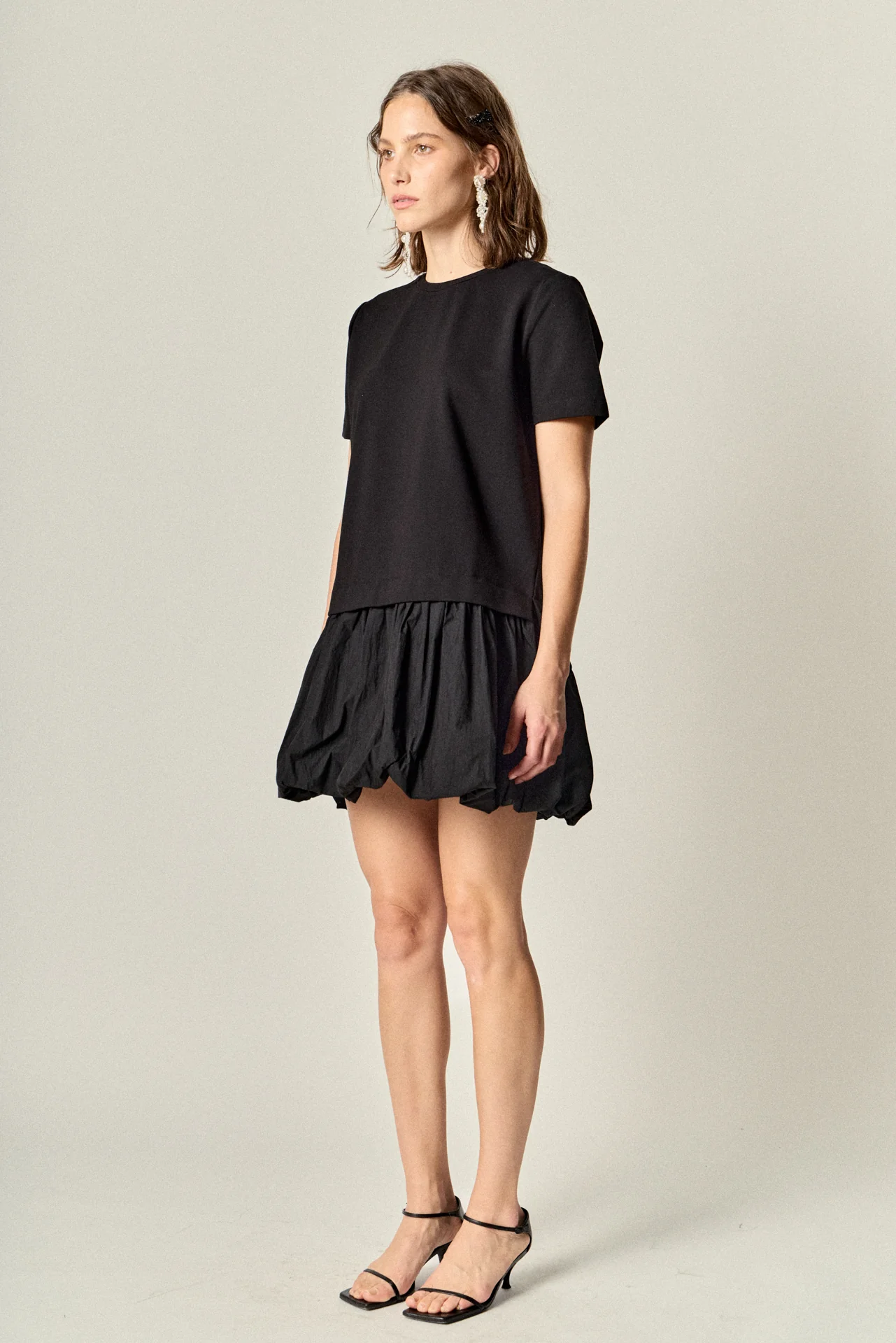 Bubble Mixed Media Mini Dress - Image 3