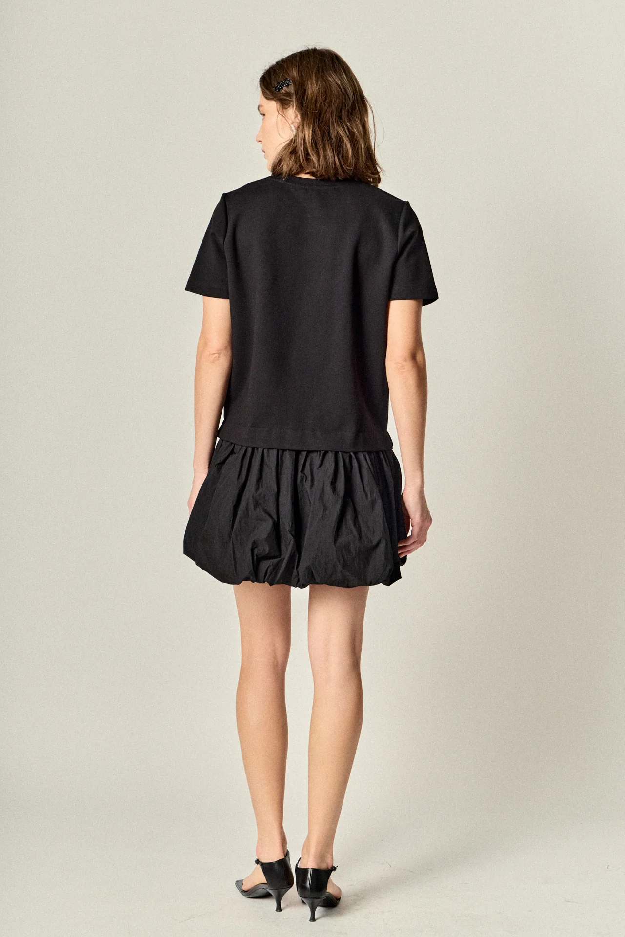 Bubble Mixed Media Mini Dress - Image 4