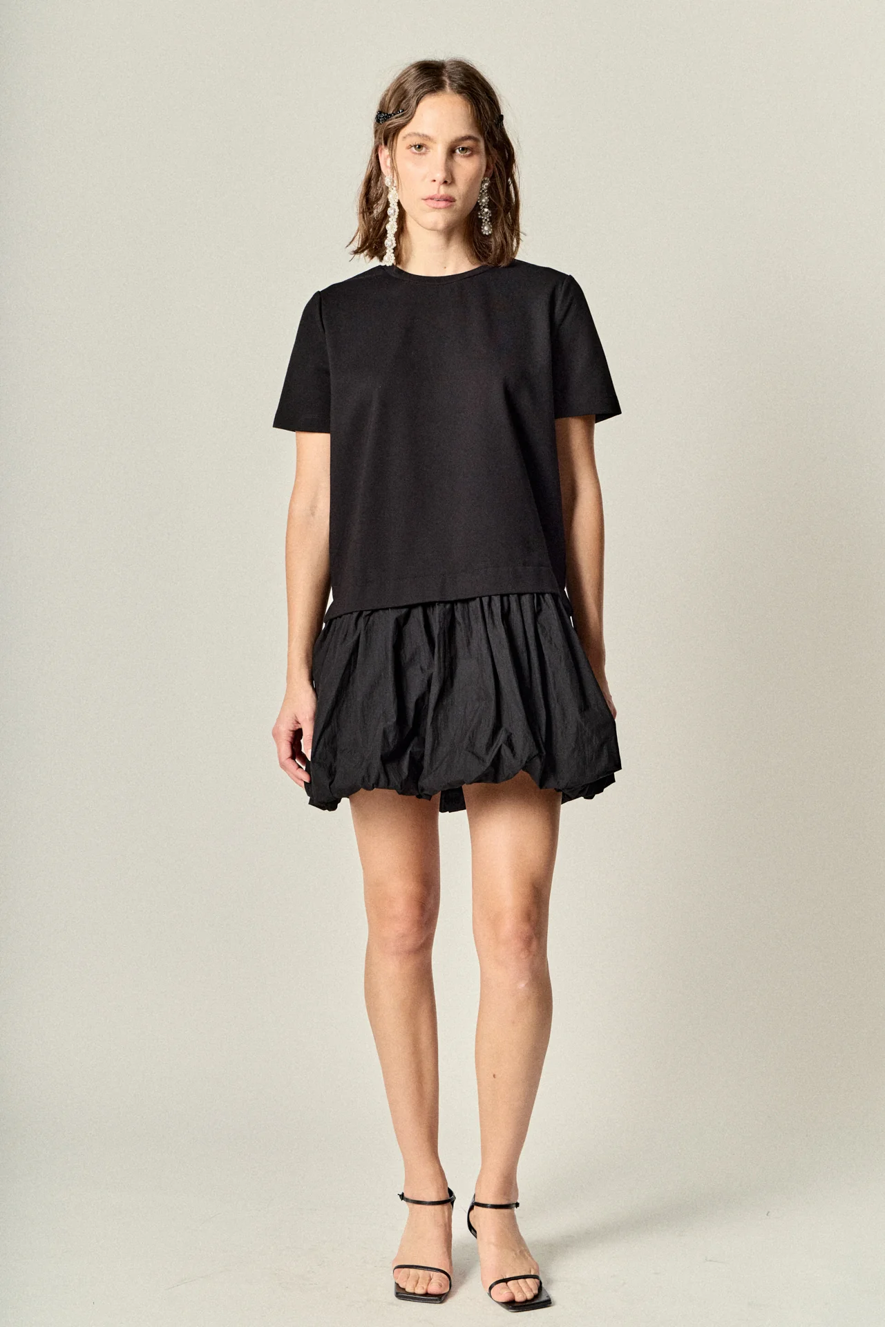 Bubble Mixed Media Mini Dress - Image 5