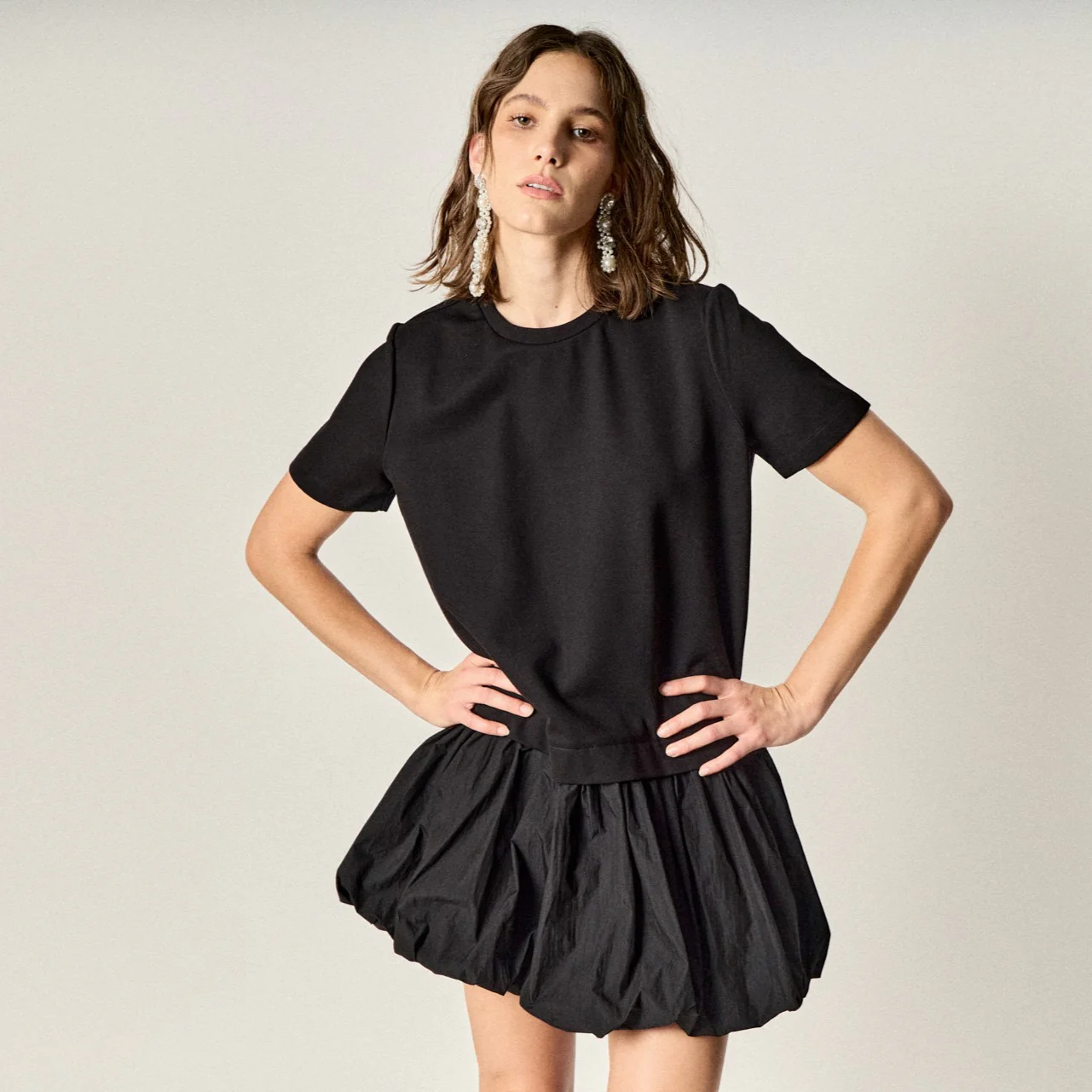 Bubble Mixed Media Mini Dress - Image 6