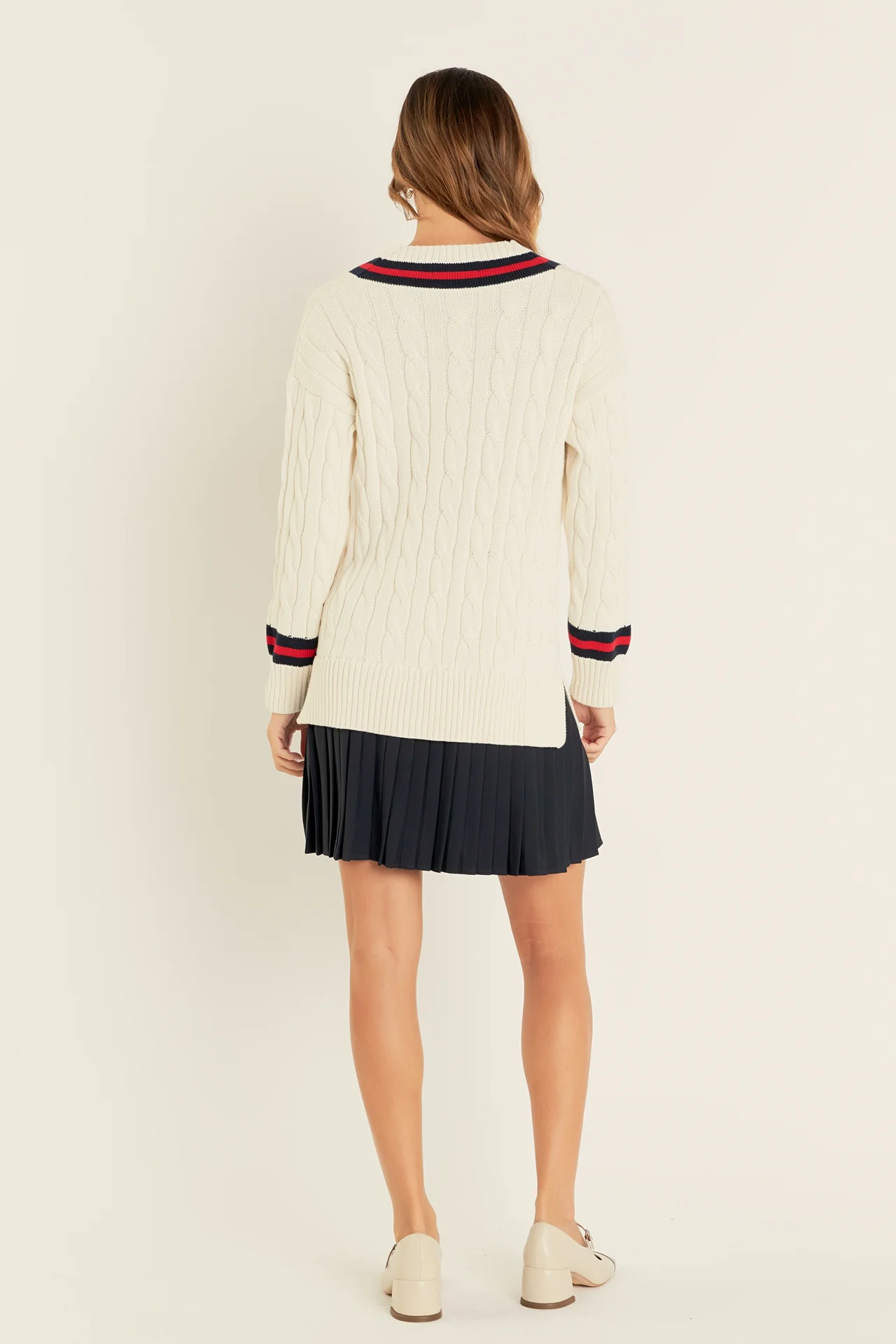 Cable Knit Pleated Sweater Dress - Image 9