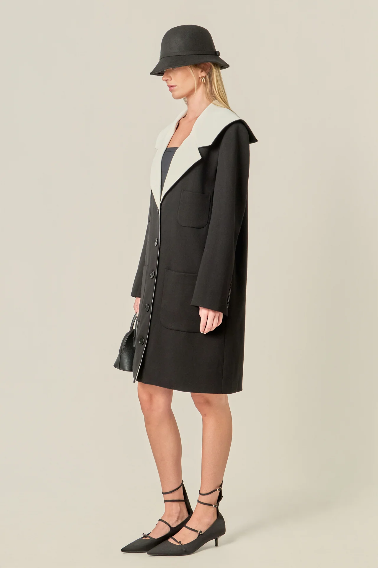 Premium Coat with Contrast Sailor Collar - Image 3