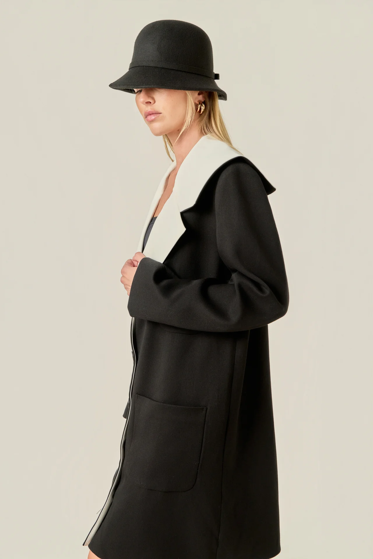 Premium Coat with Contrast Sailor Collar - Image 5