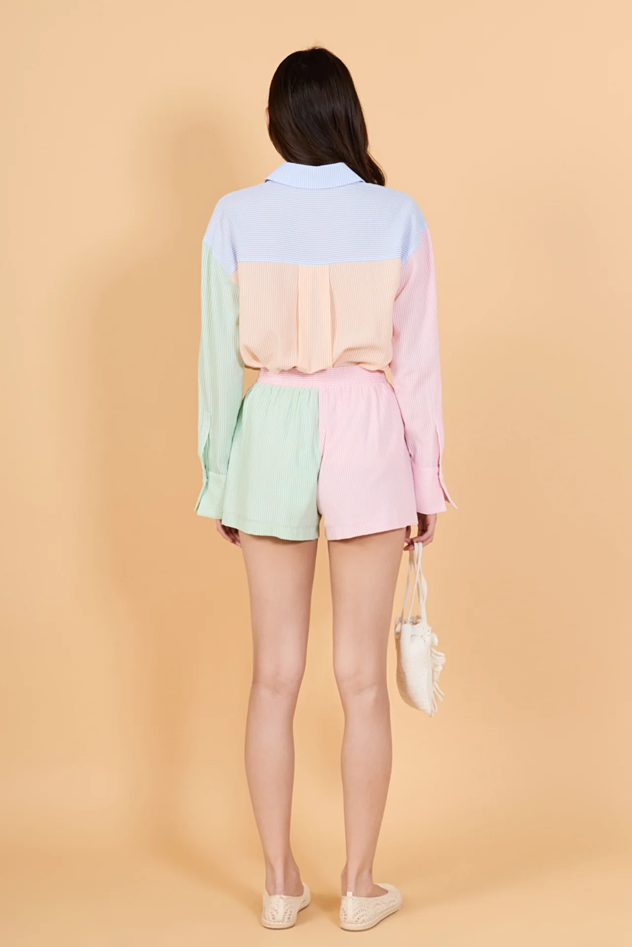 Colorblock Seersucker Shorts - Image 4