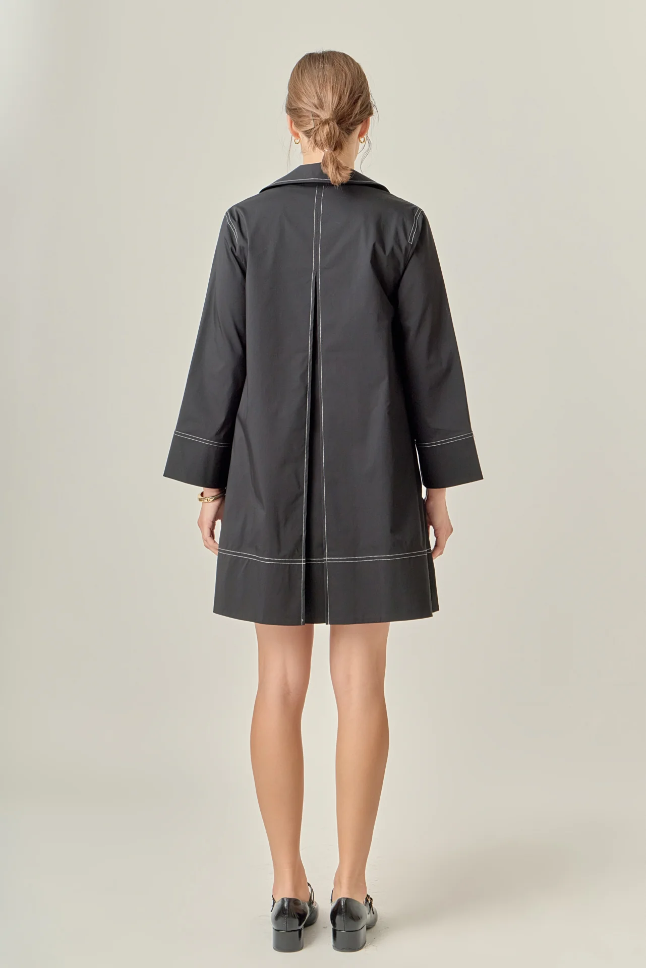 Contrast Stitch Detailed Mini Dress - Image 4