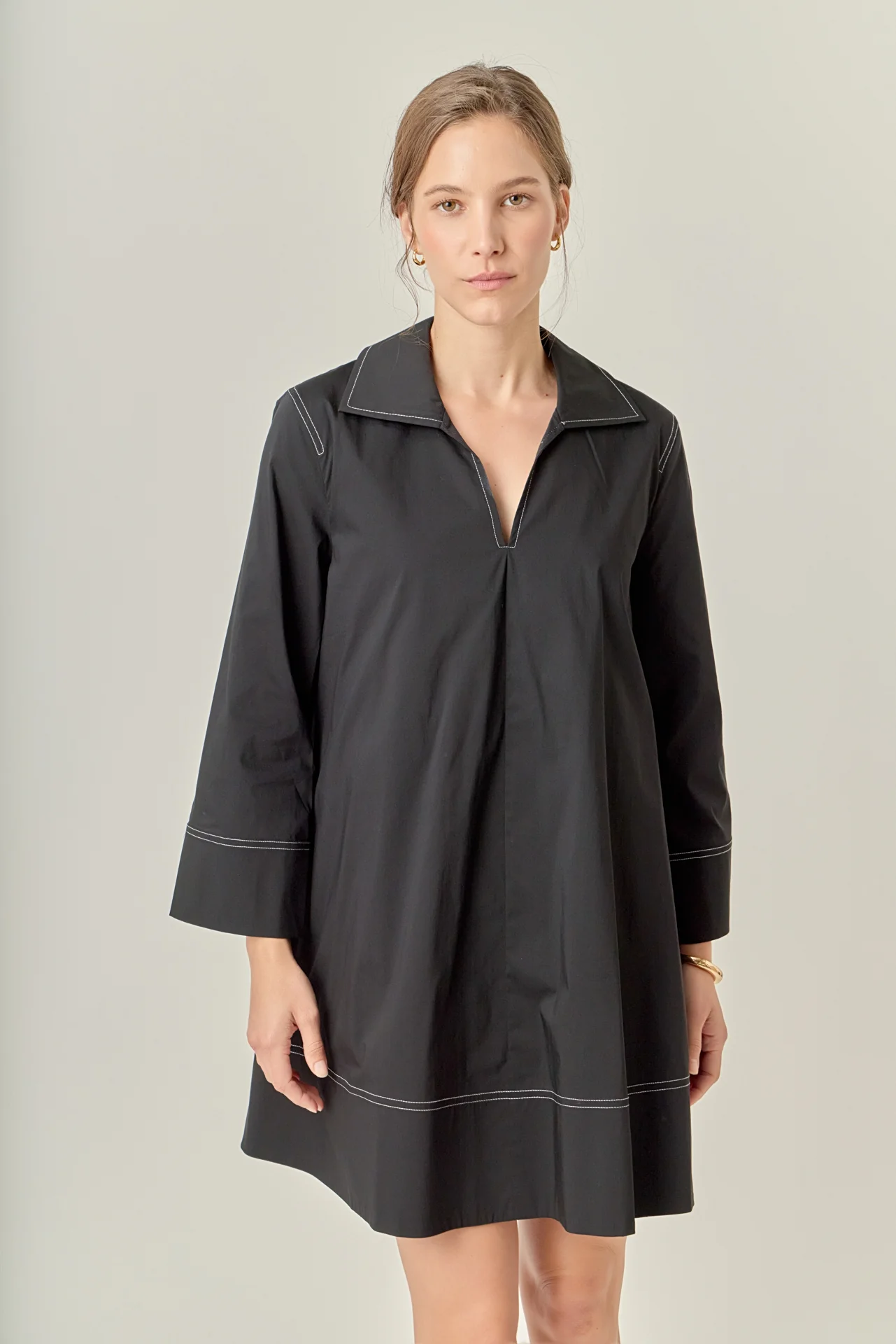 Contrast Stitch Detailed Mini Dress - Image 5