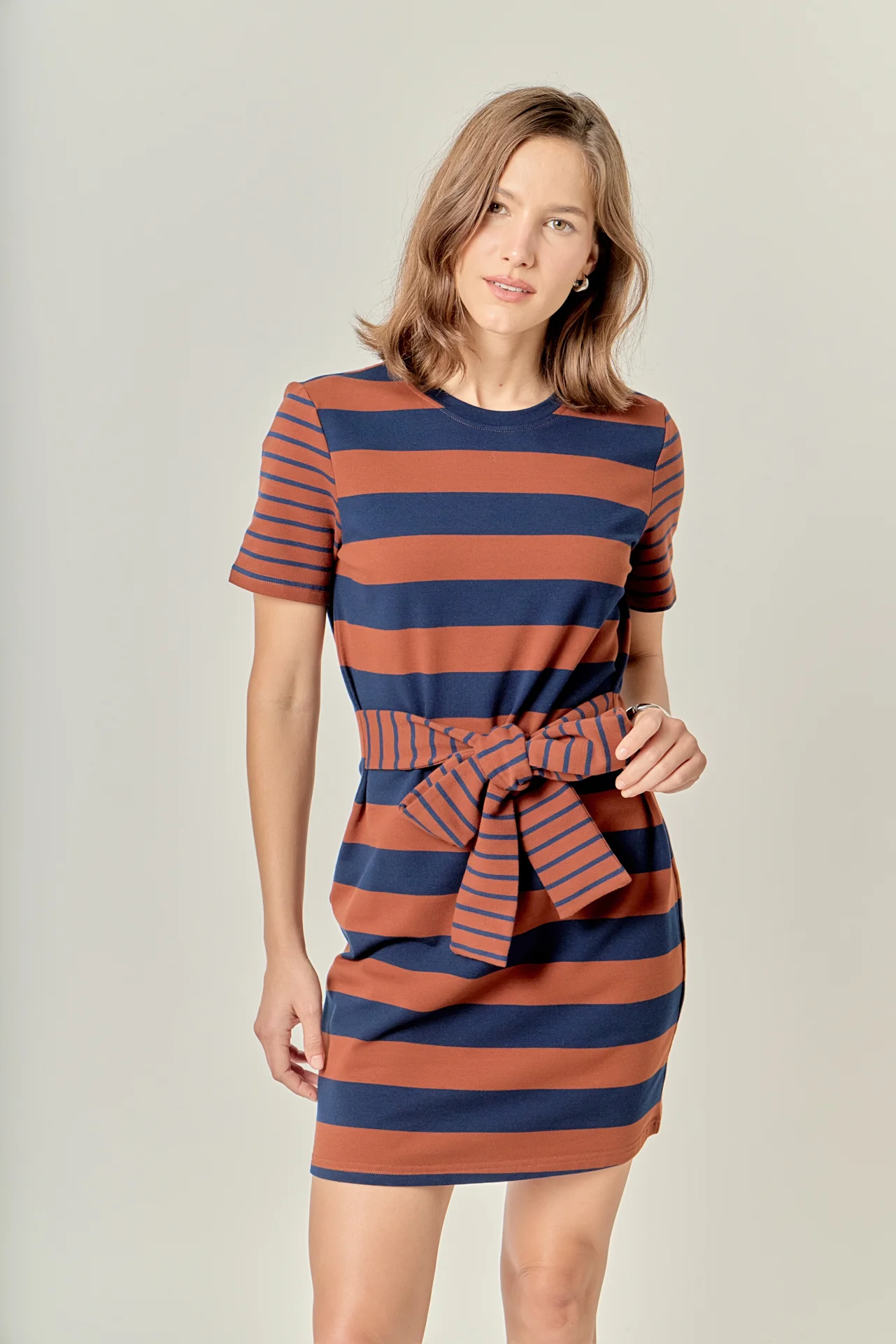 Contrast Stripe Knit Mini Dress - Image 5