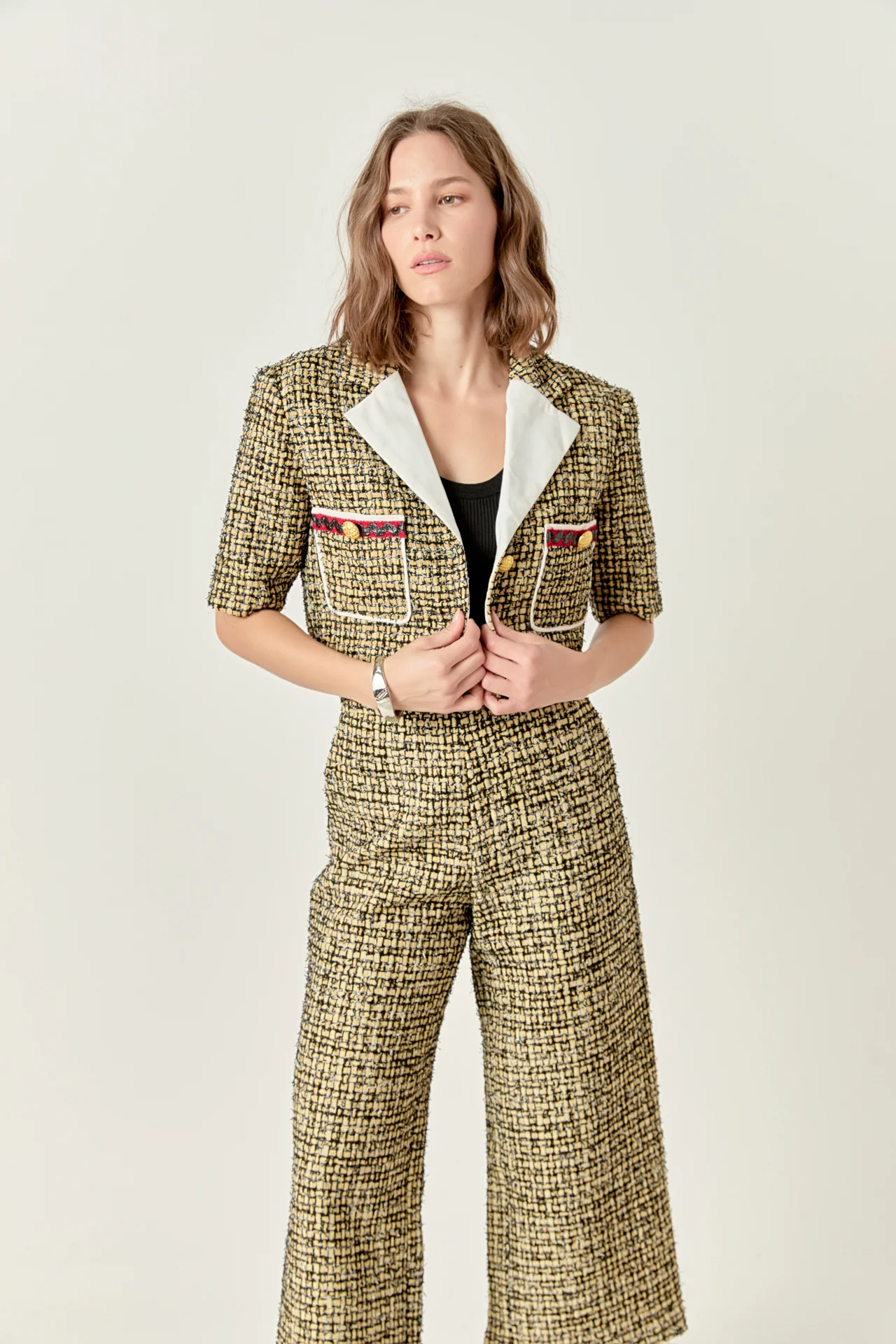 Premium Cropped Tweed Jacket - Image 5