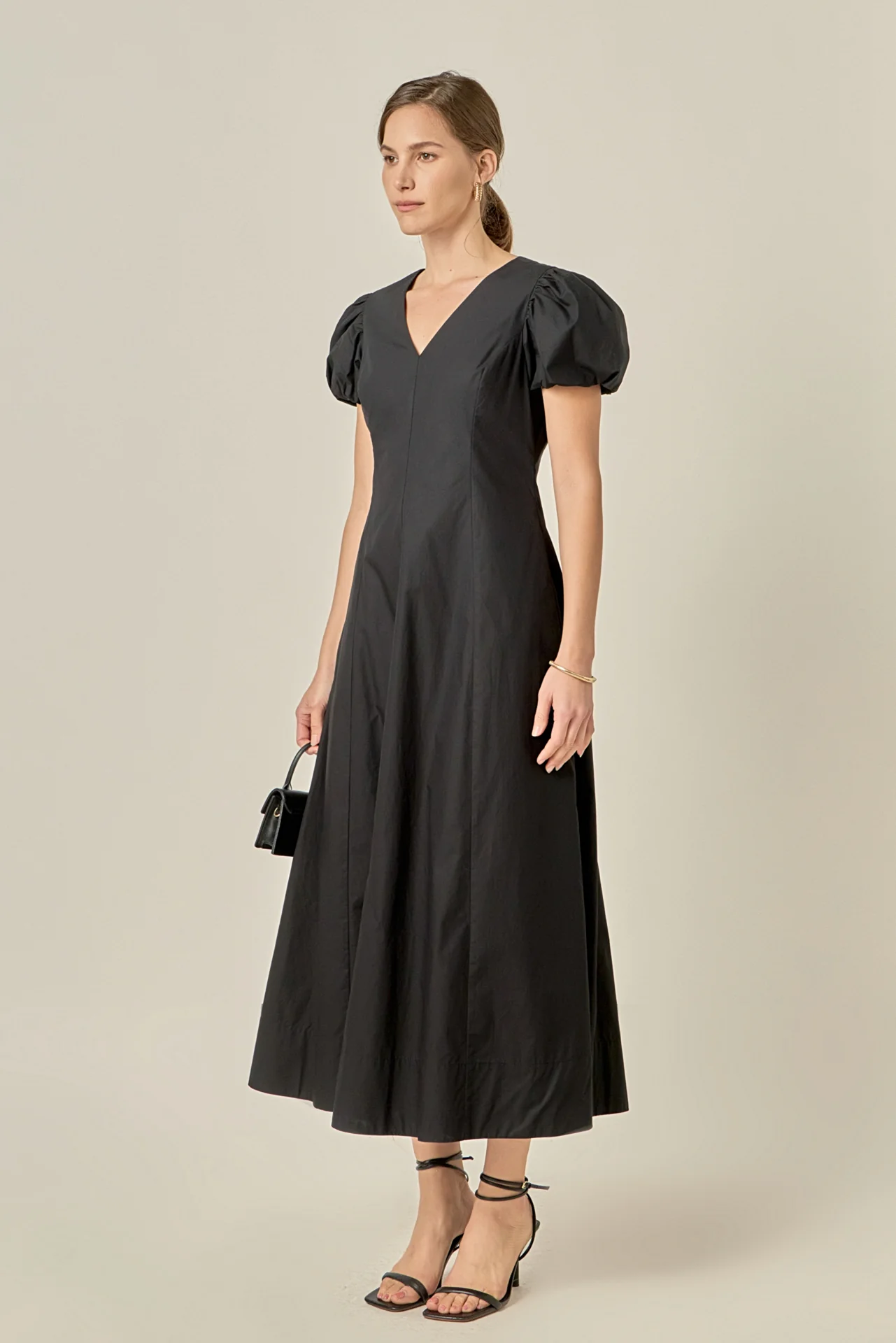 Deep V Neck Midi Dress - Image 4