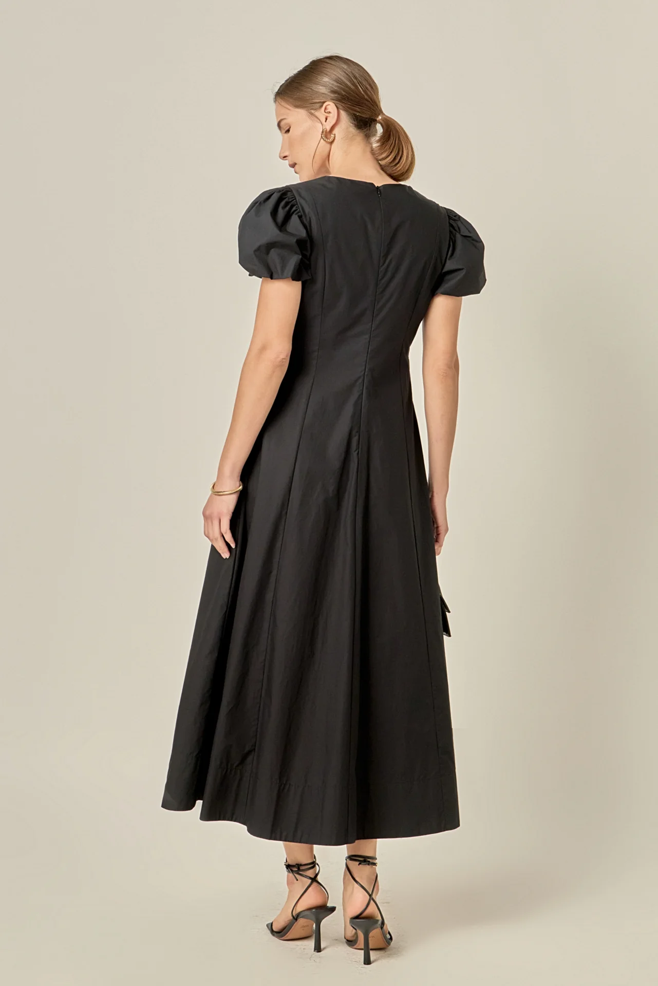 Deep V Neck Midi Dress - Image 5