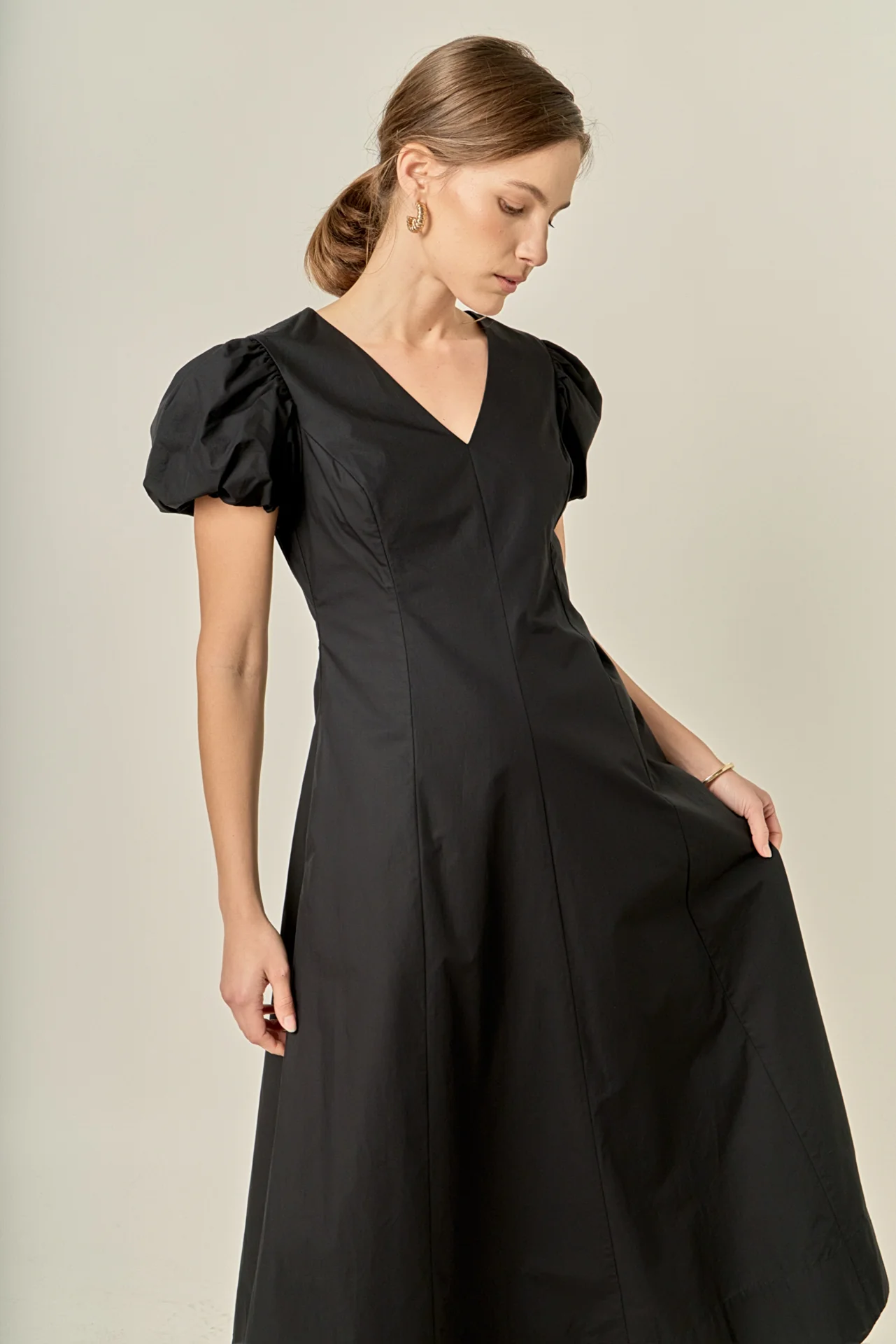 Deep V Neck Midi Dress - Image 6