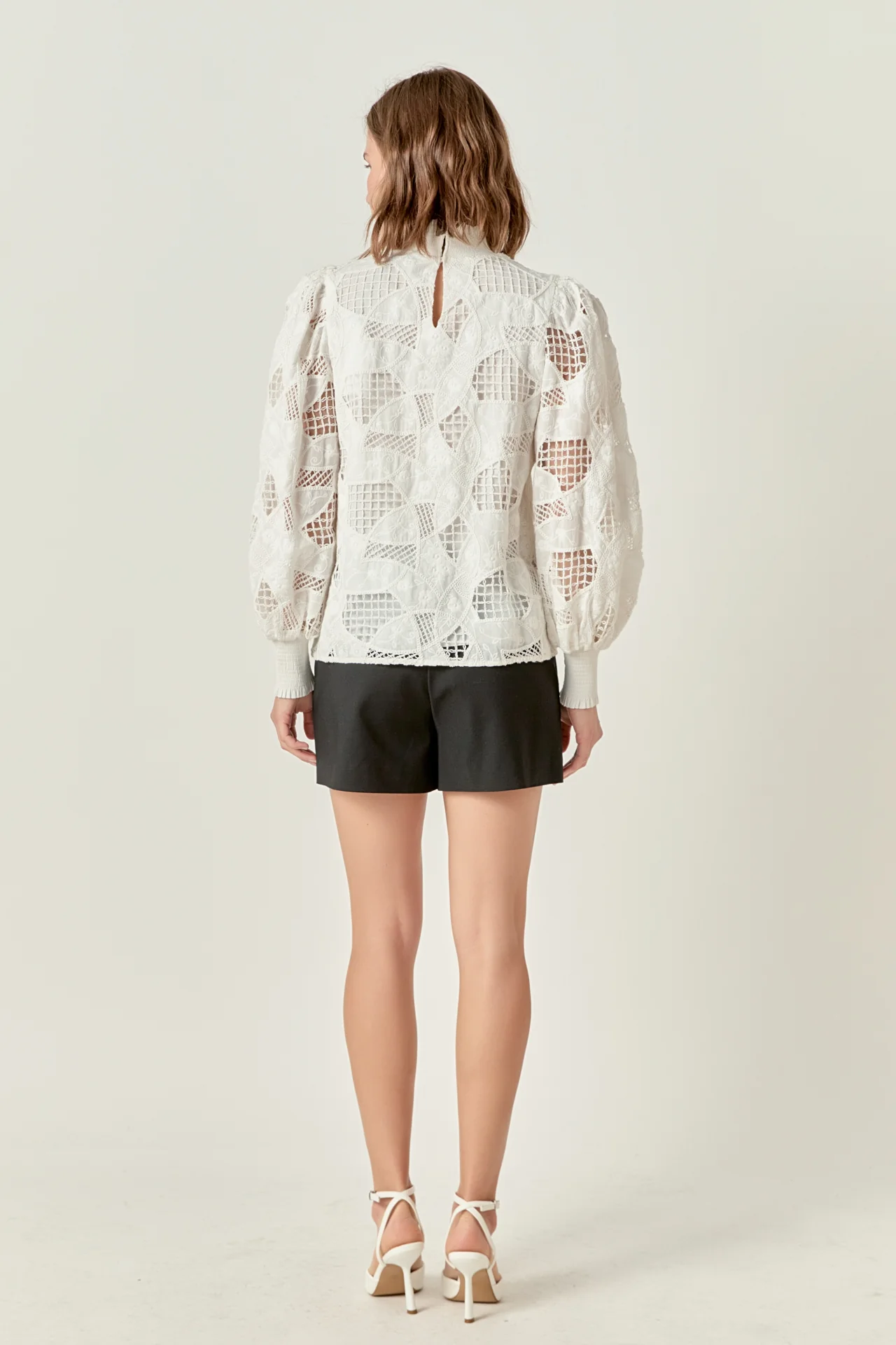 Embroidered Cotton Blouse with Smocked Neck - Image 5