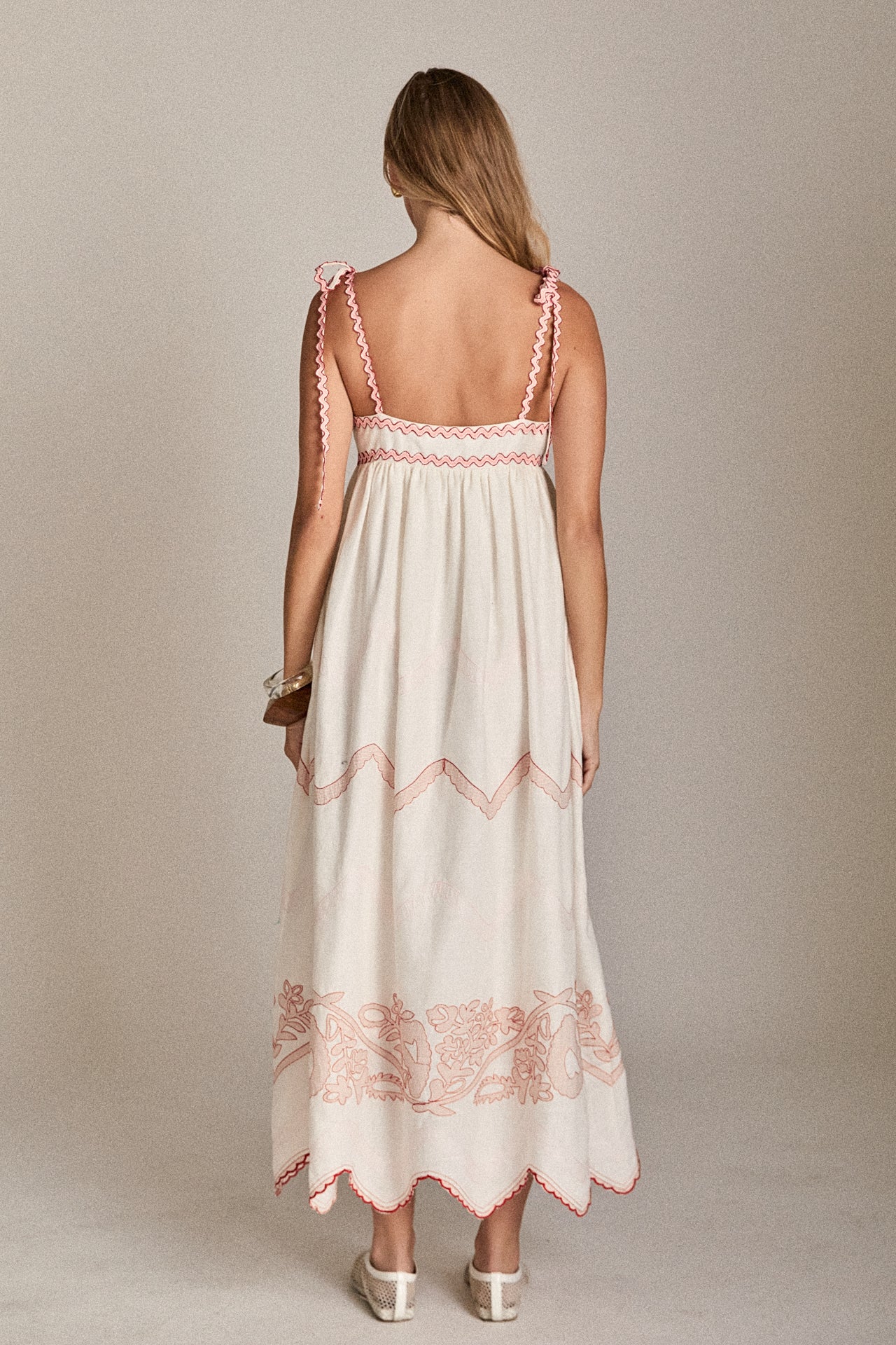 The Elodie Embroidered Maxi Dress - Image 4