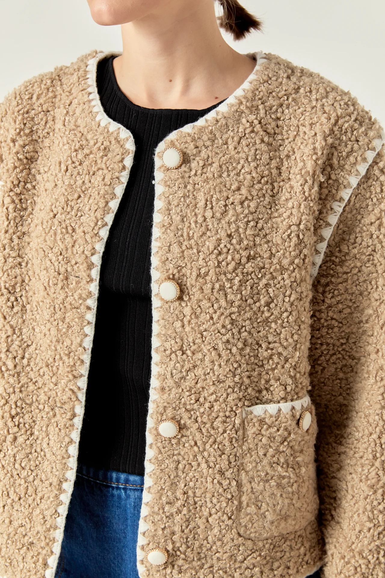 Premium Faux Shearling Jacket - Image 13