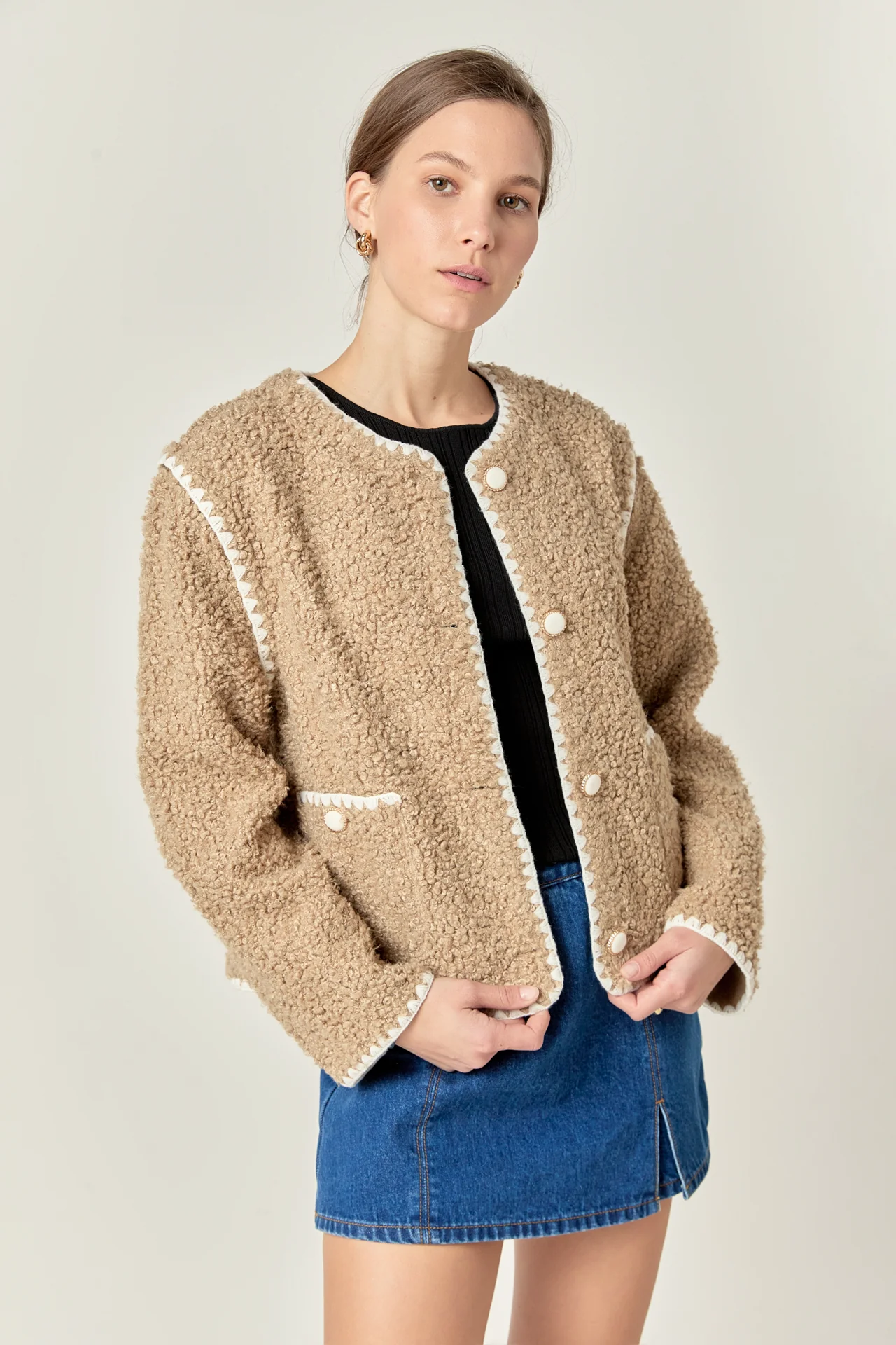 Premium Faux Shearling Jacket - Image 16