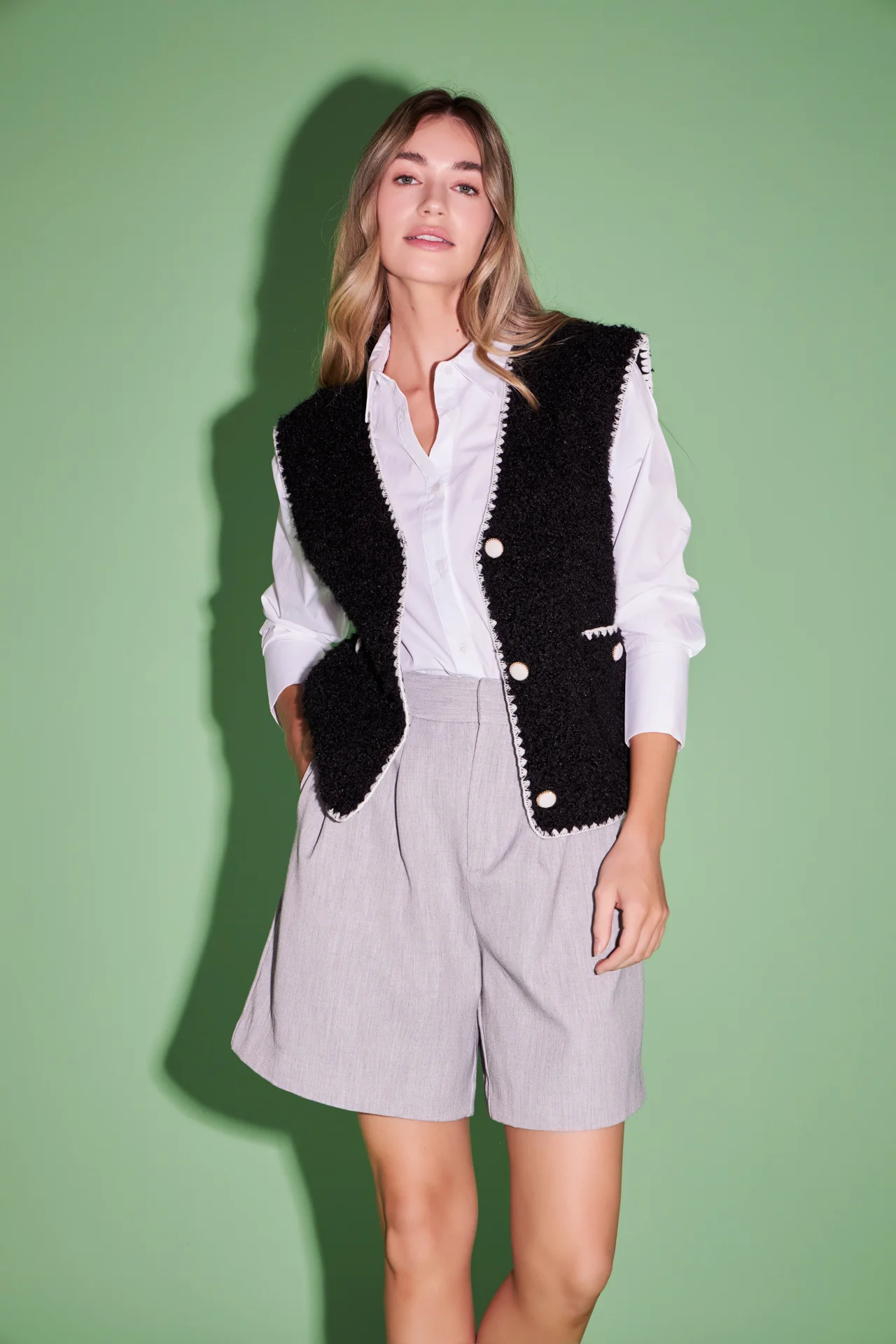 Premium Faux Shearling Vest - Image 11