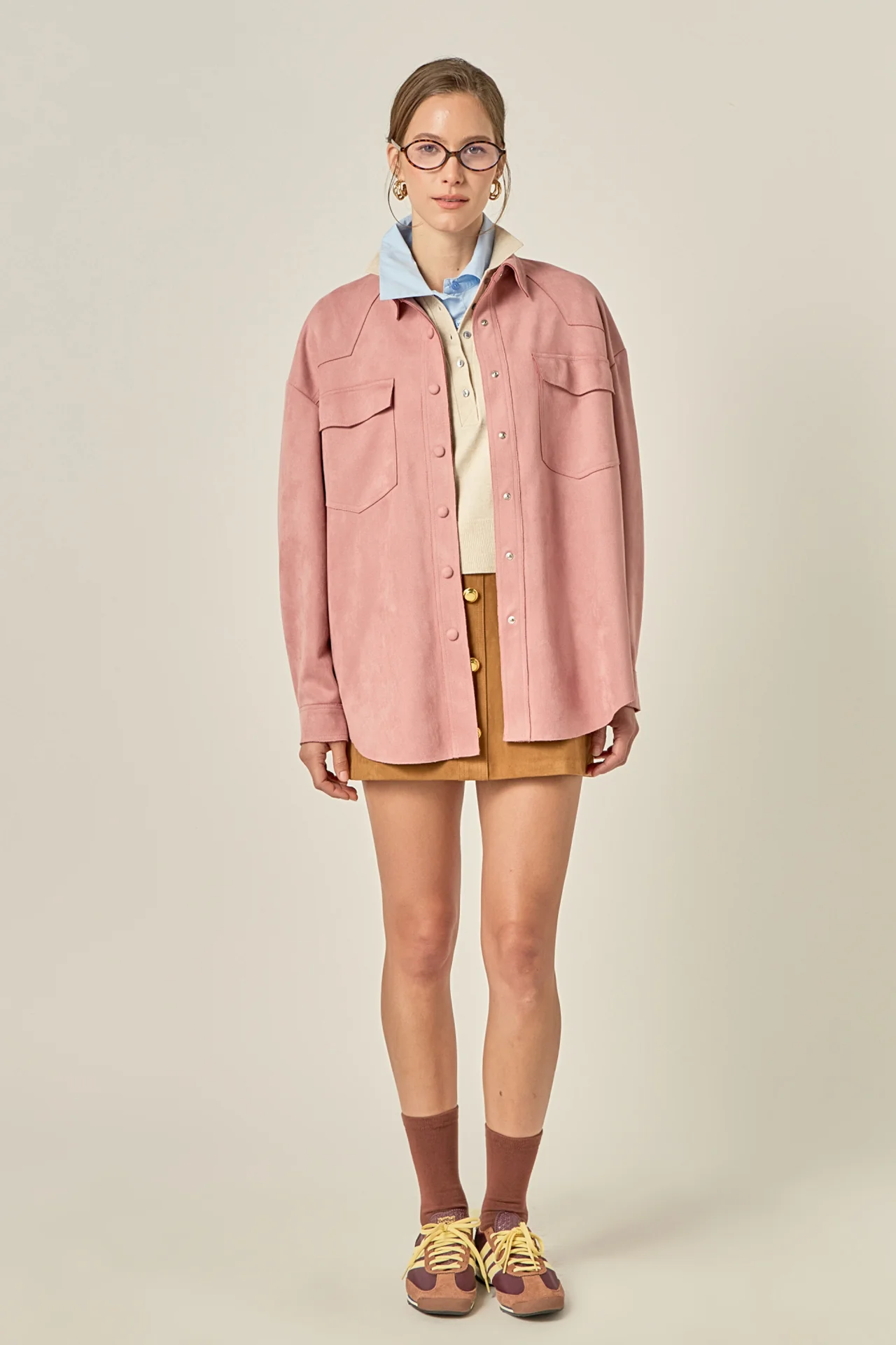 Faux Suede Oversized Shirts - Image 3