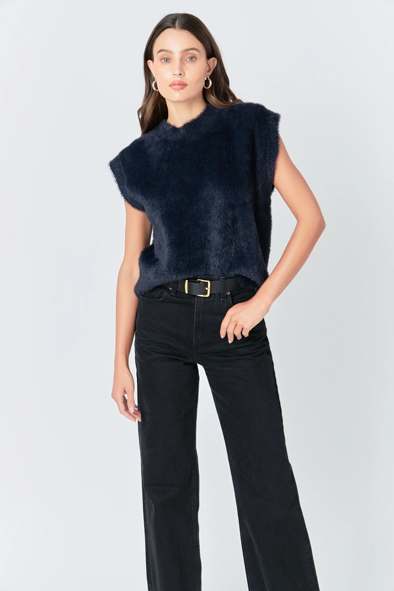 Feather Plush Knit Vest - Image 5