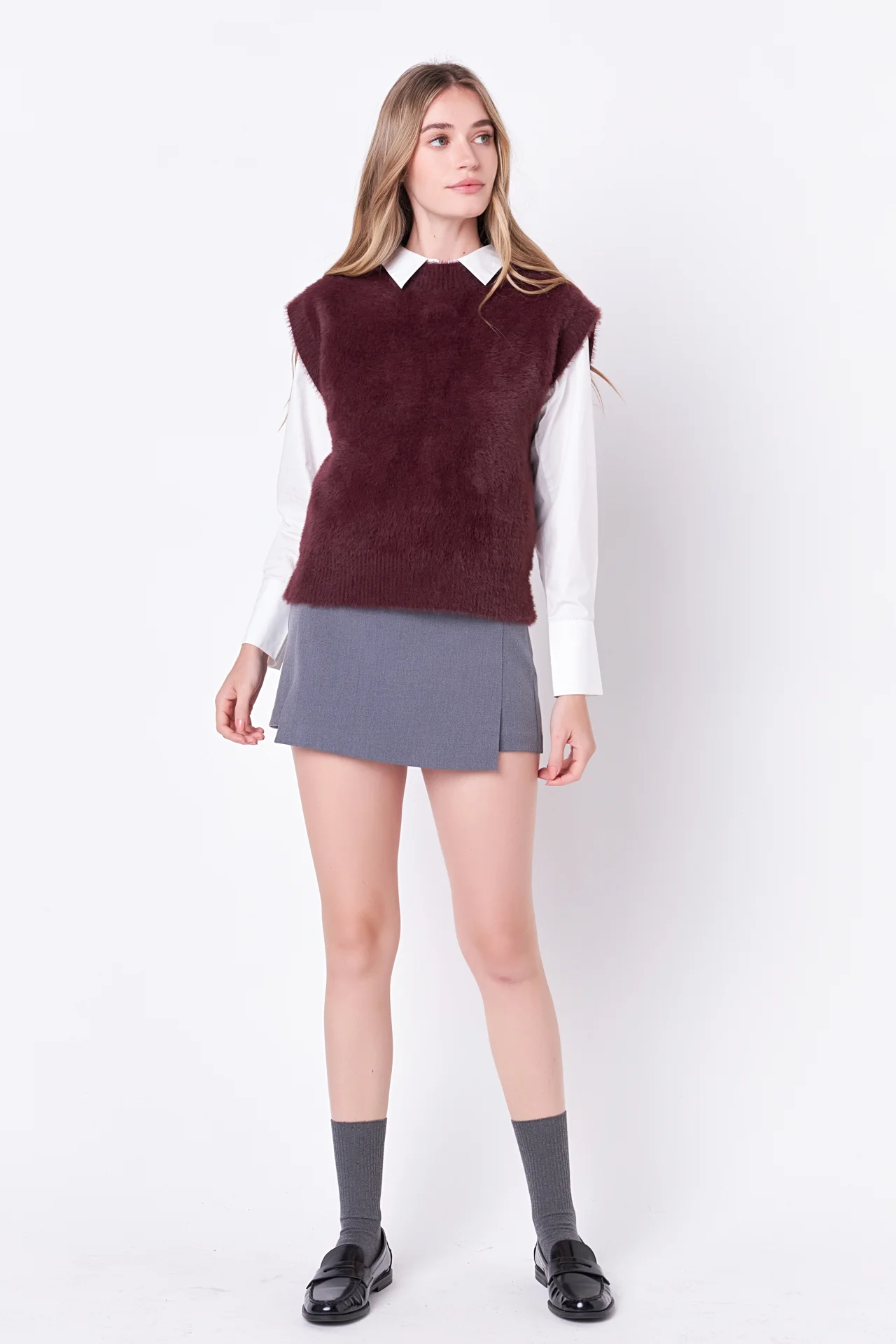 Feather Plush Knit Vest - Image 6