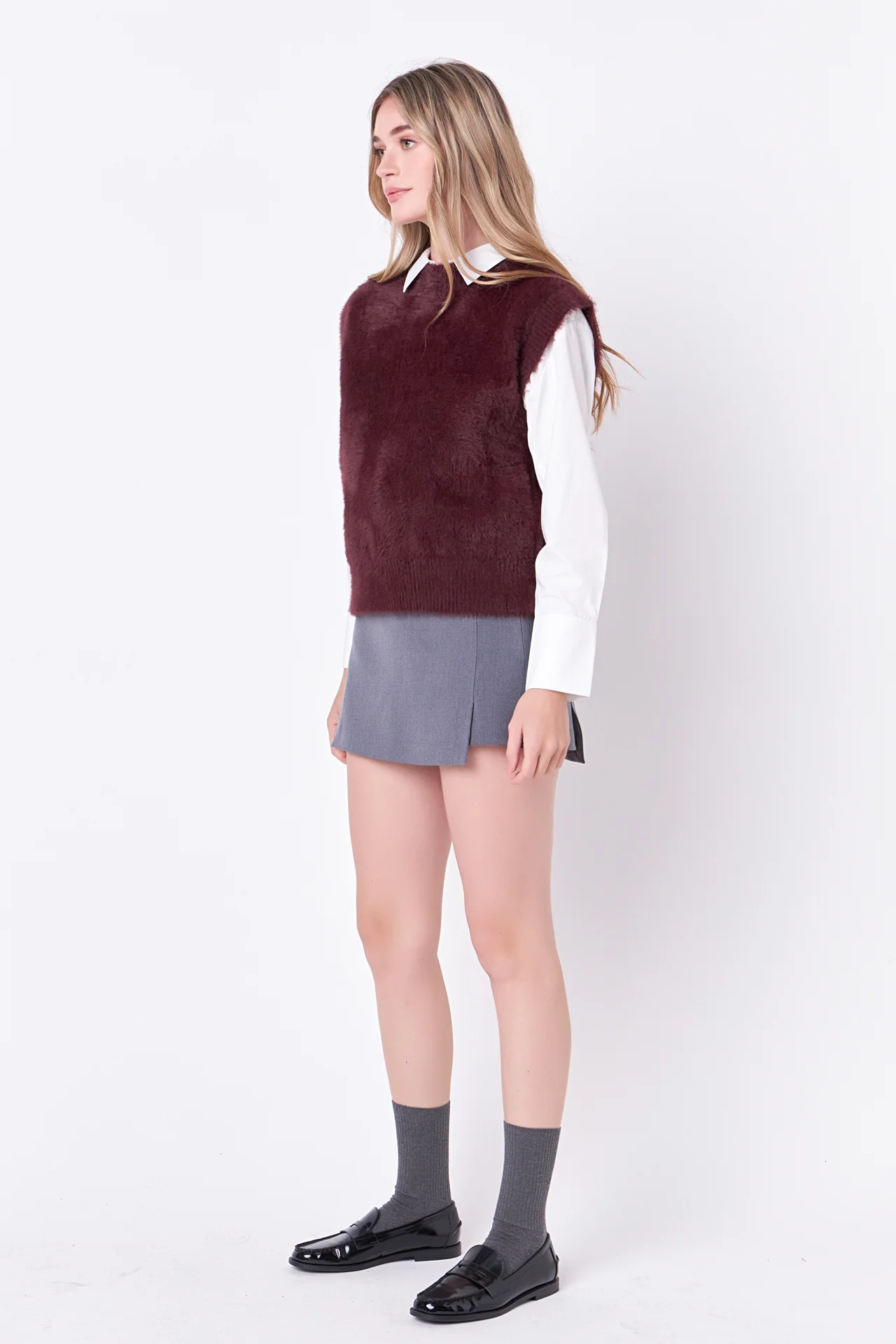 Feather Plush Knit Vest - Image 8