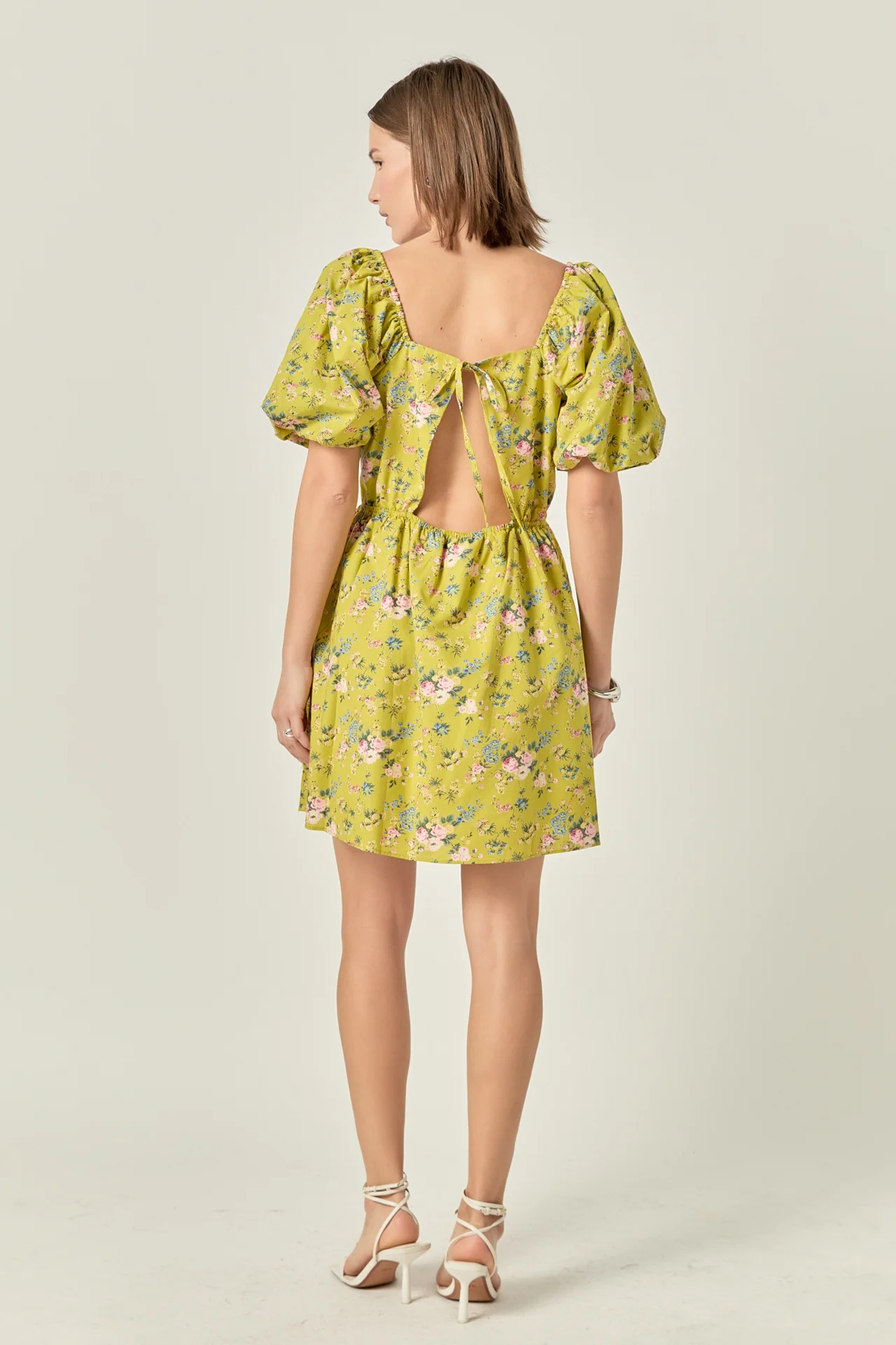 Floral Back Cutout Mini Dress - Image 4