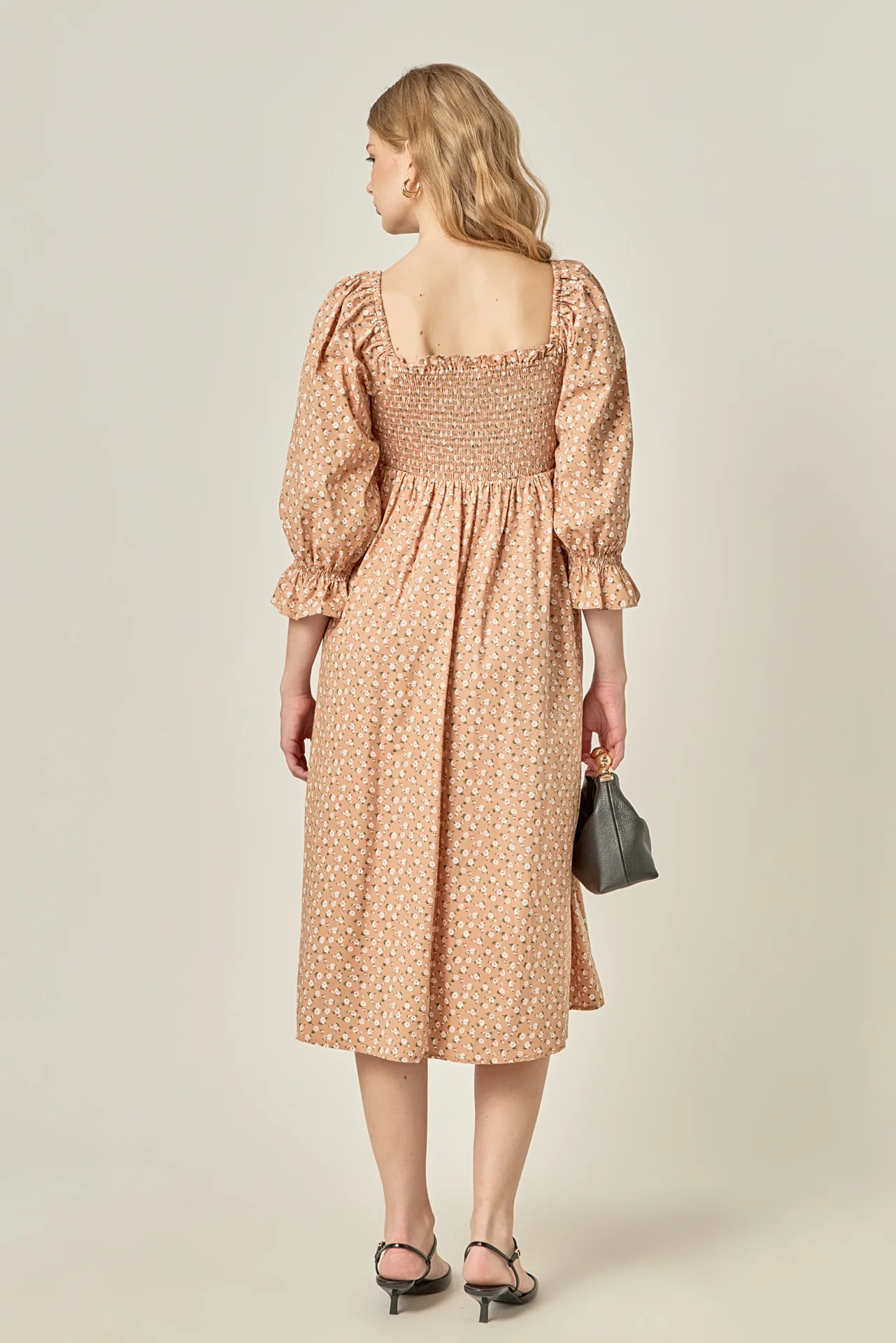Floral Smocked Midi Dress - Image 4