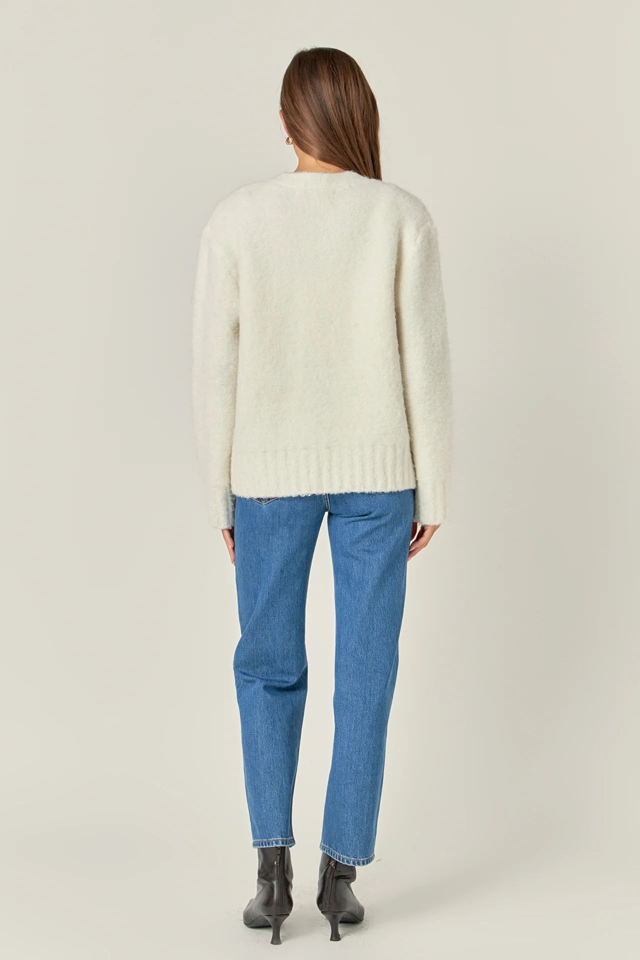 Fuzzy Button-Up Cardigan - Image 4