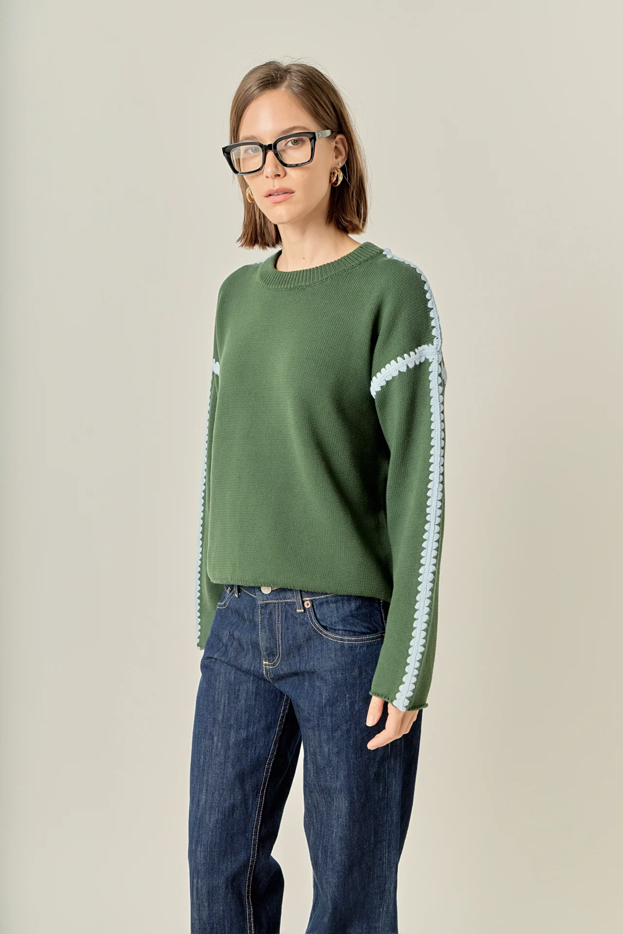 Stitch Detailed Crew Neck Knit - Image 10