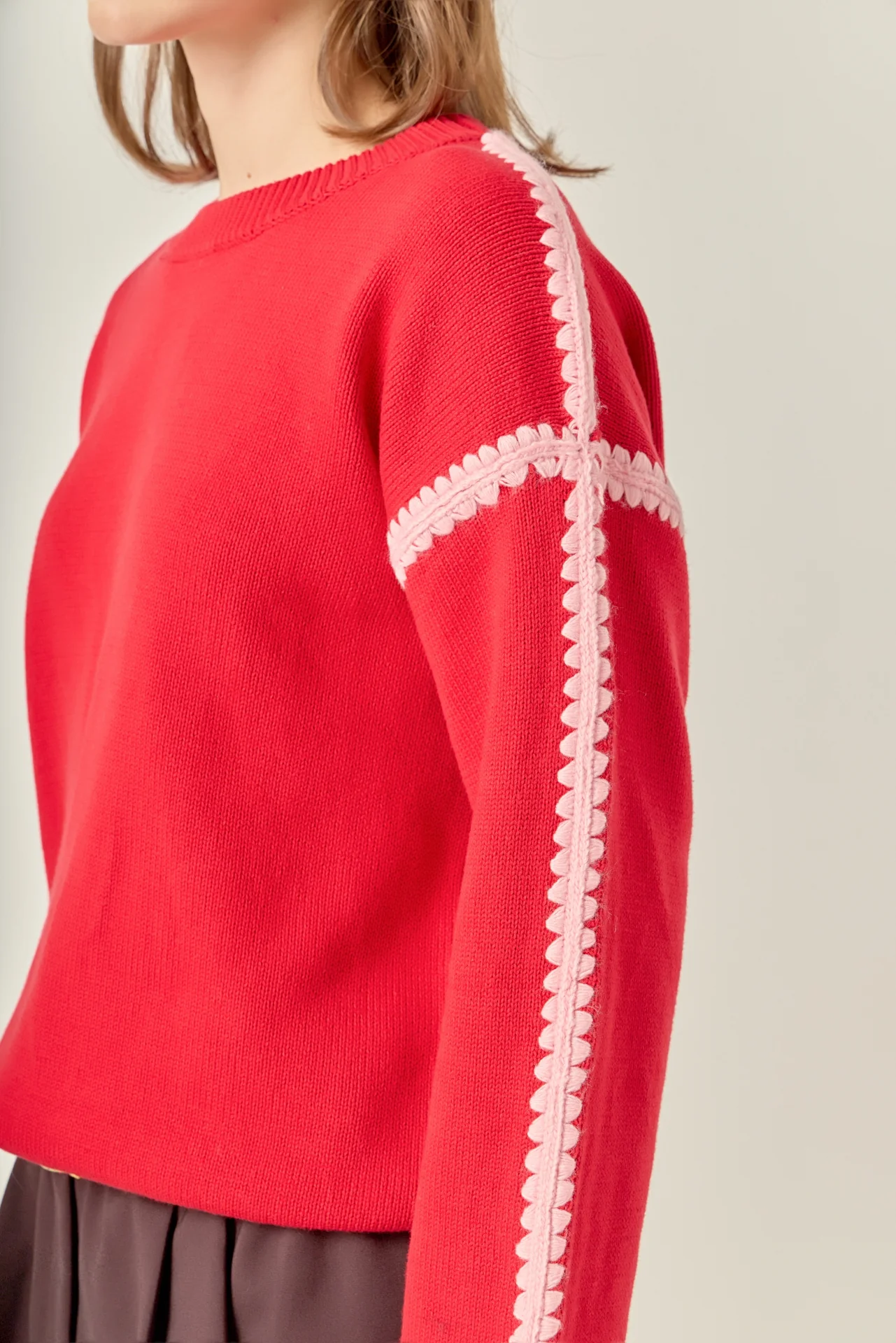 Stitch Detailed Crew Neck Knit - Image 12