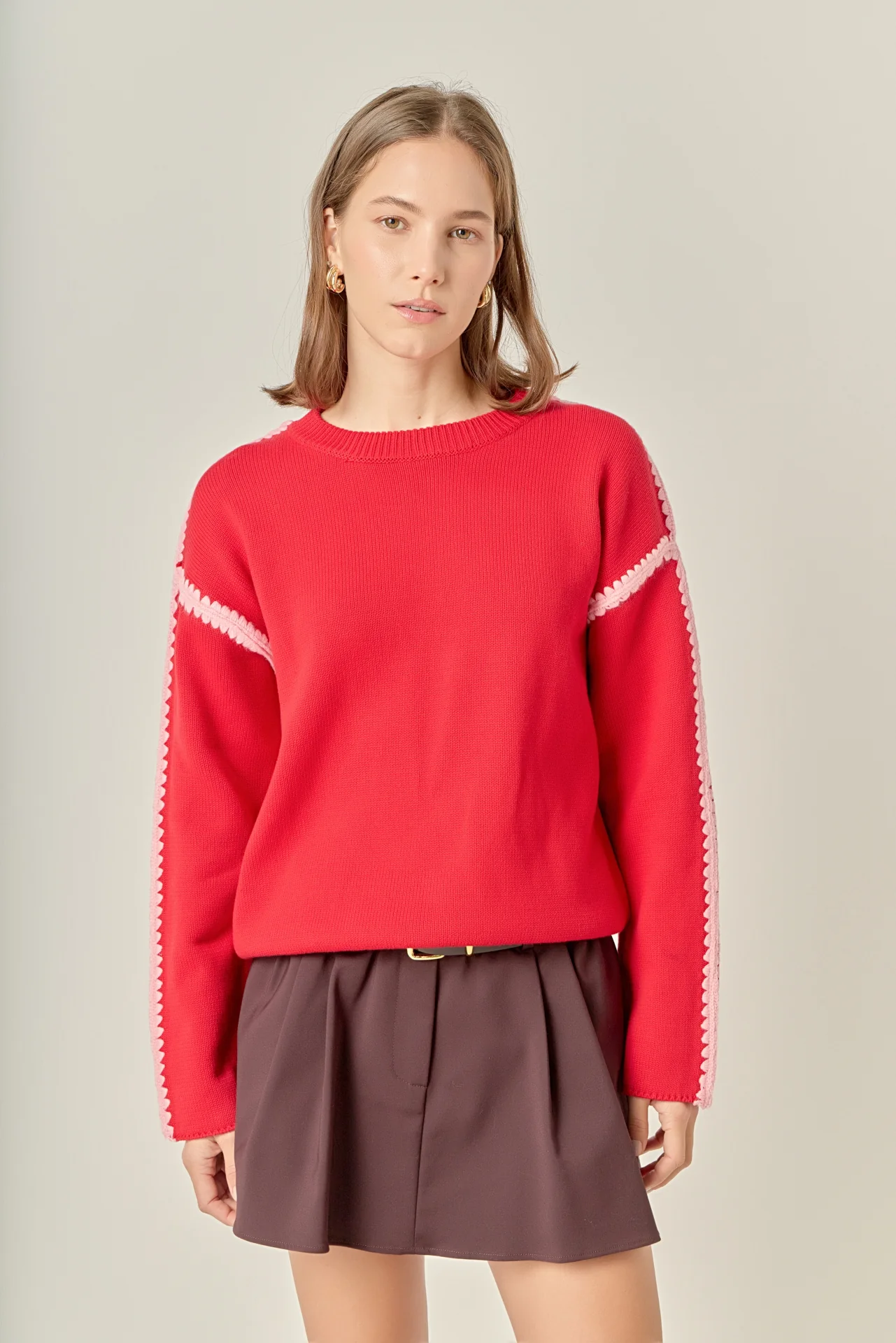 Stitch Detailed Crew Neck Knit - Image 15