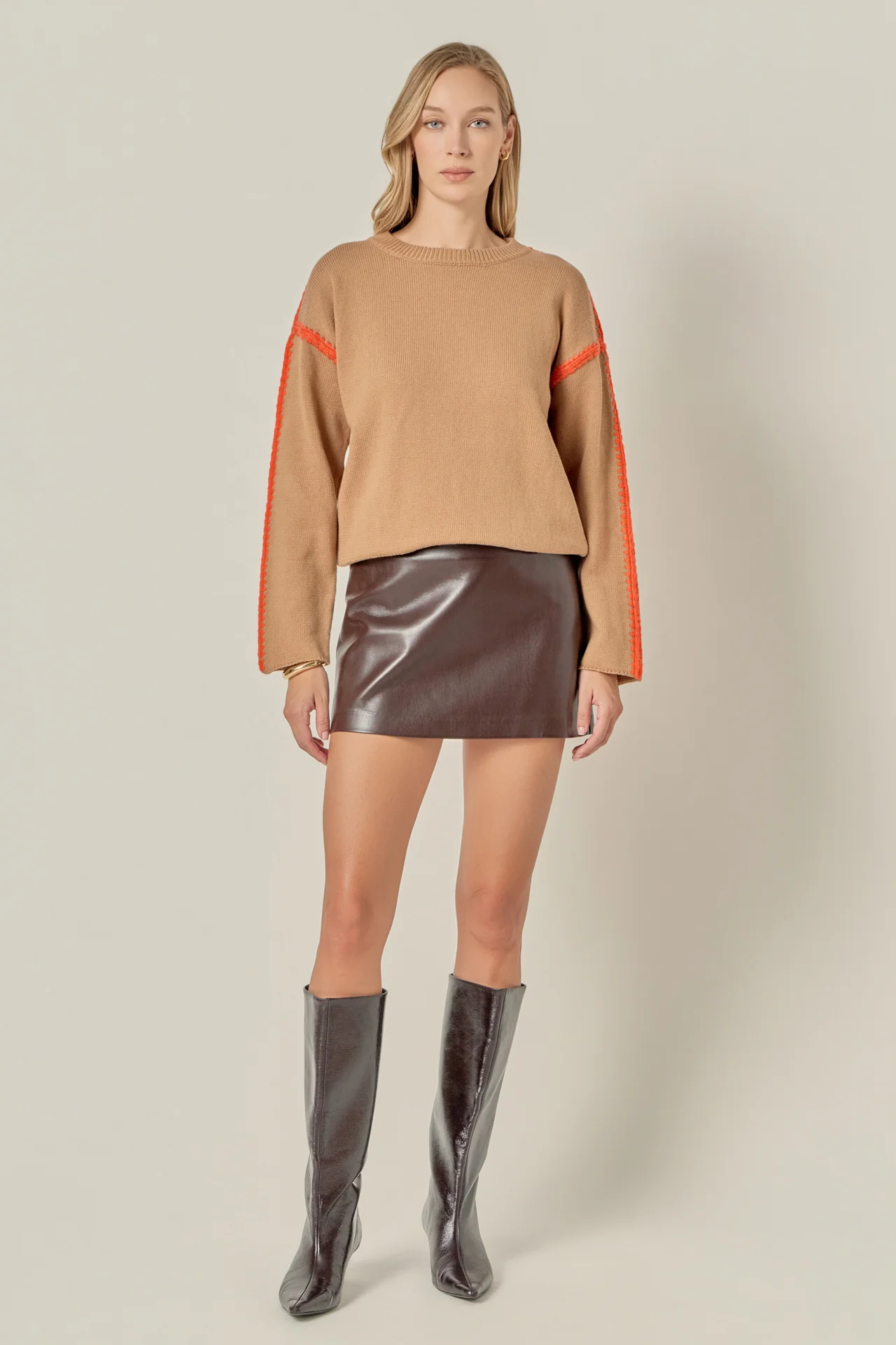 Stitch Detailed Crew Neck Knit - Image 16