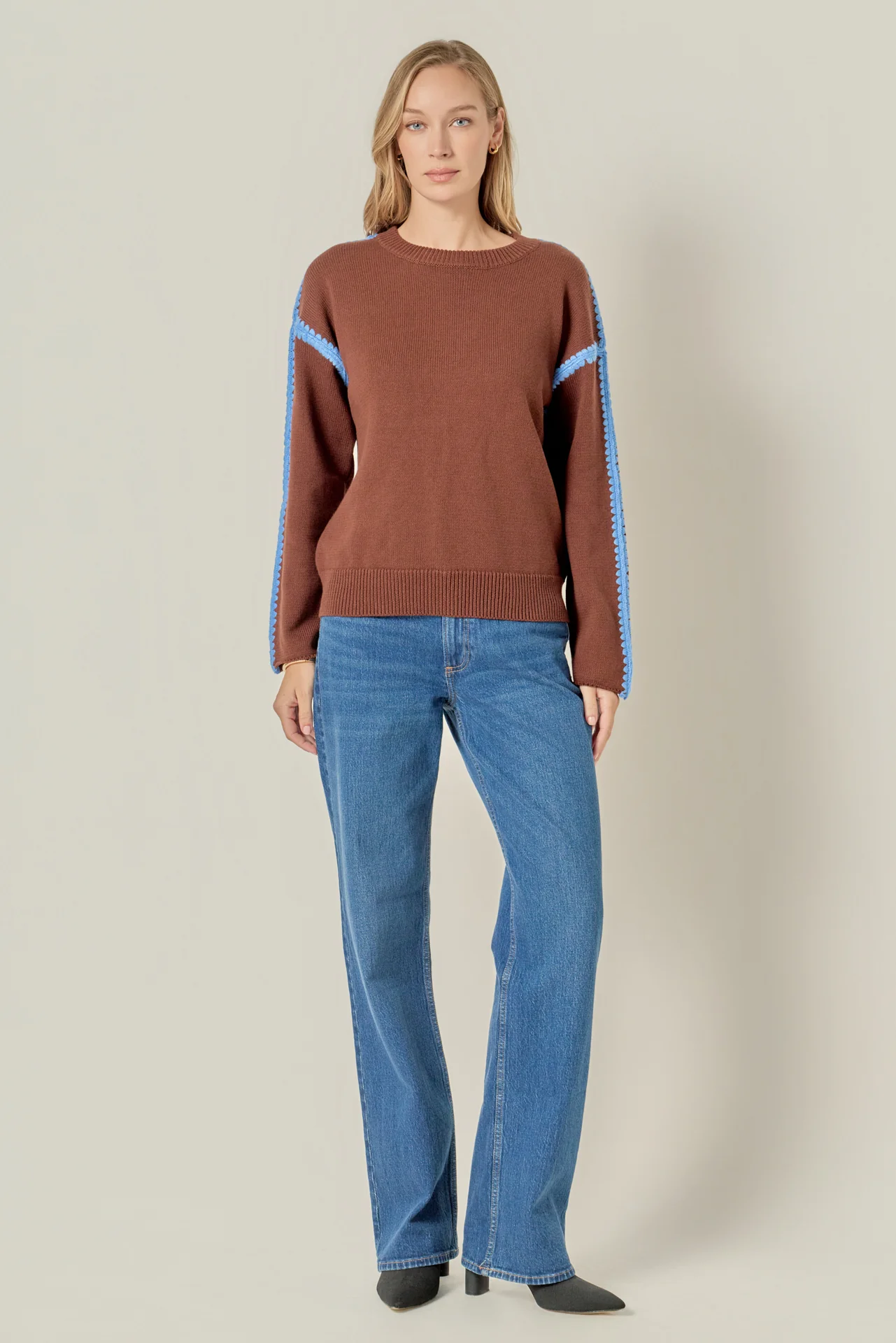 Stitch Detailed Crew Neck Knit - Image 21