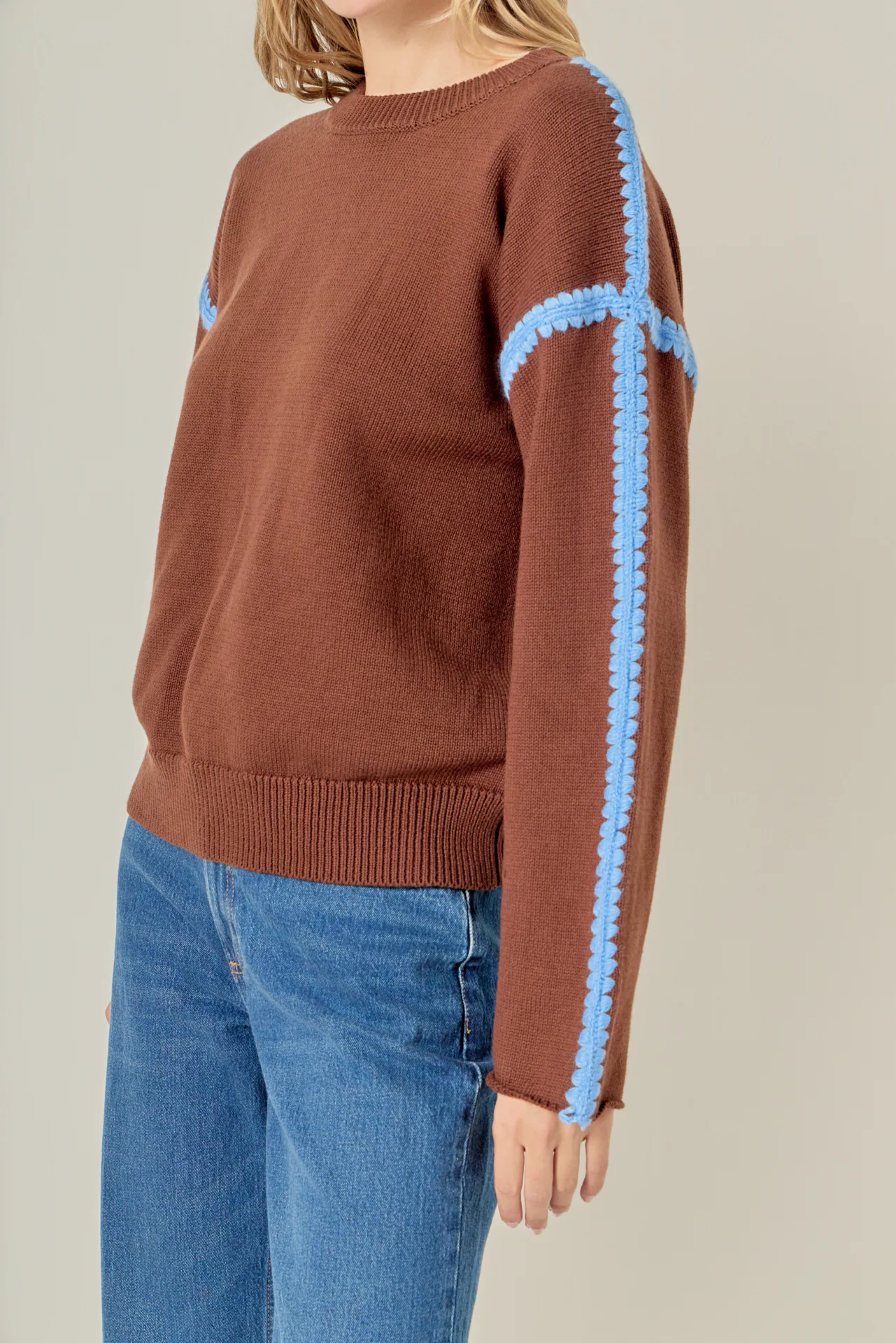 Stitch Detailed Crew Neck Knit - Image 22