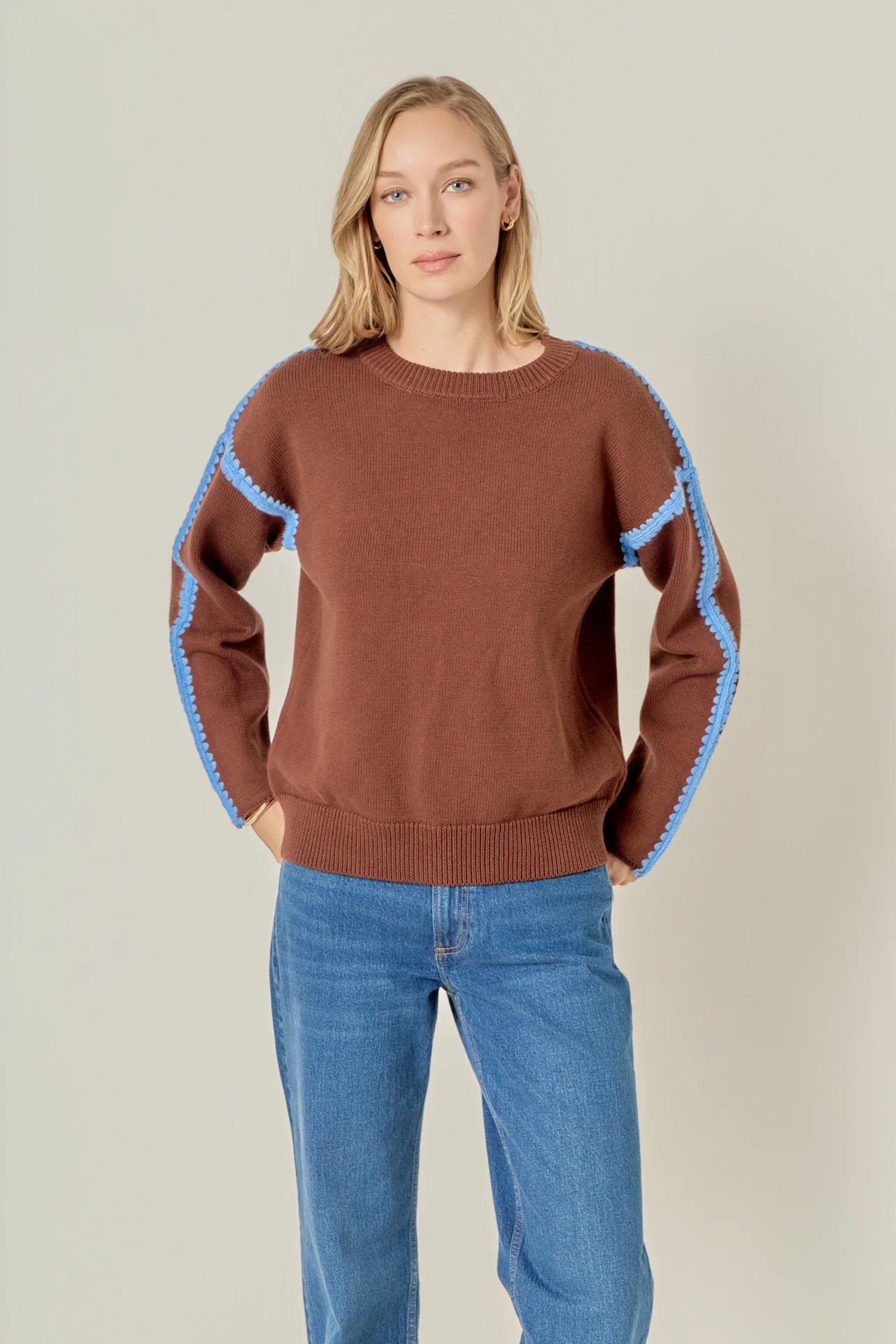 Stitch Detailed Crew Neck Knit - Image 25