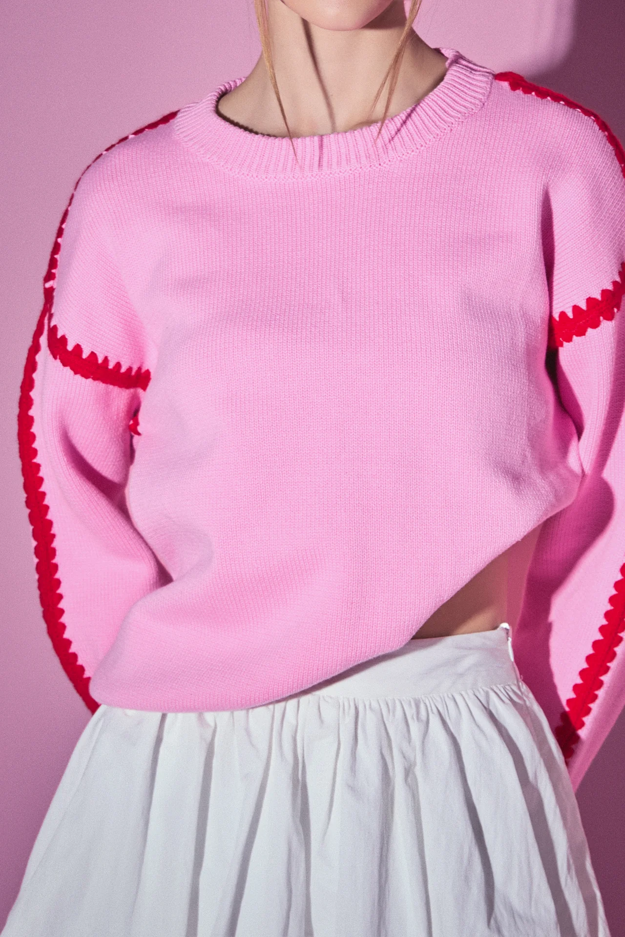 Stitch Detailed Crew Neck Knit - Image 27
