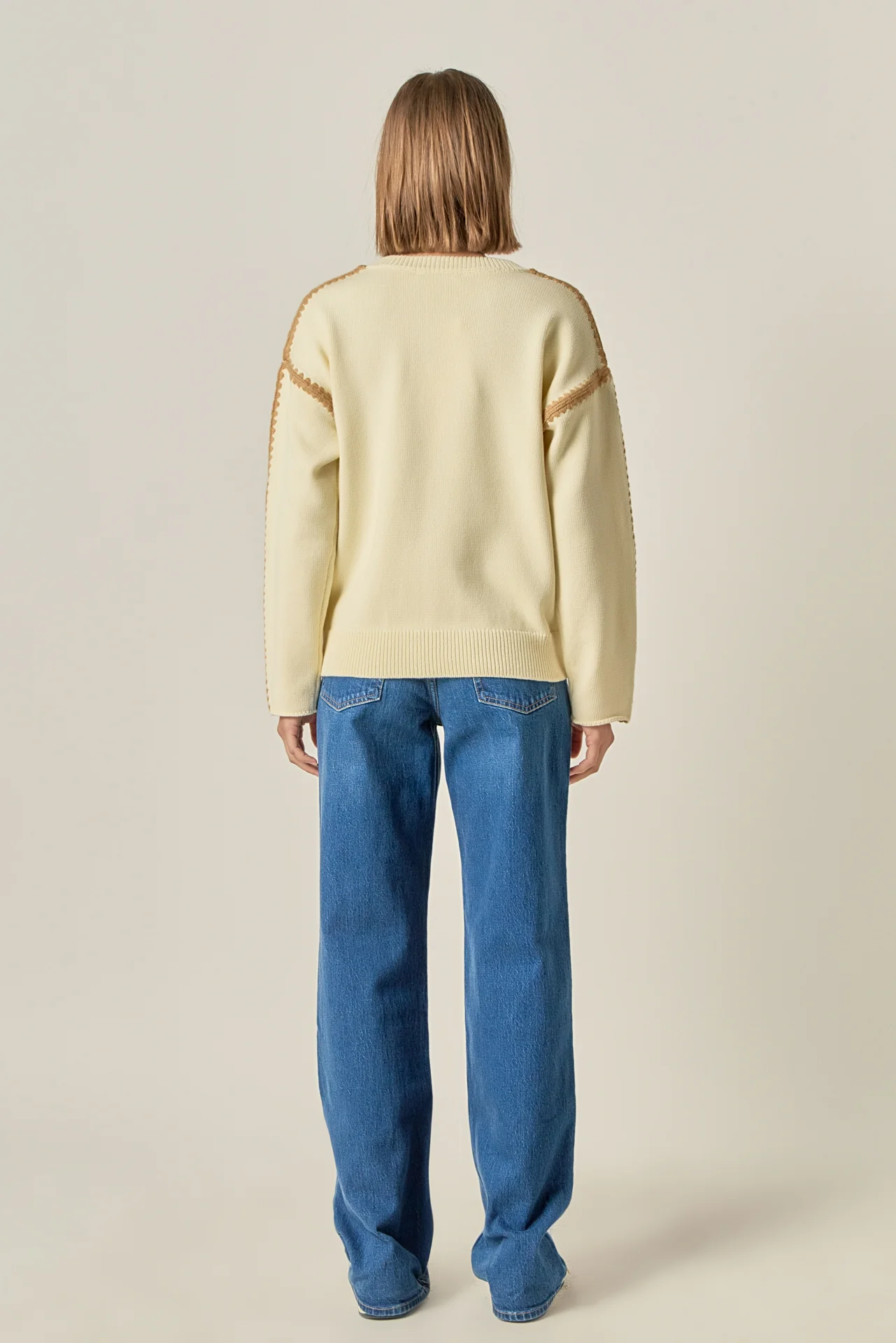 Stitch Detailed Crew Neck Knit - Image 4