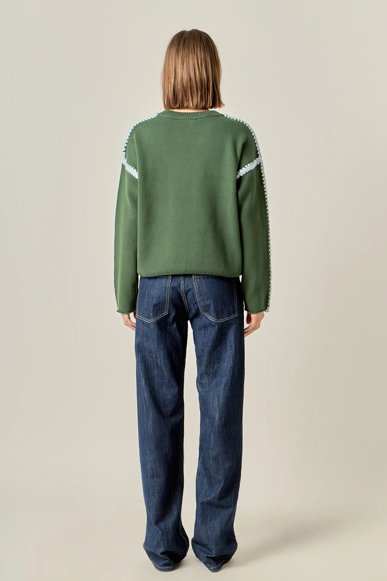 Stitch Detailed Crew Neck Knit - Image 9