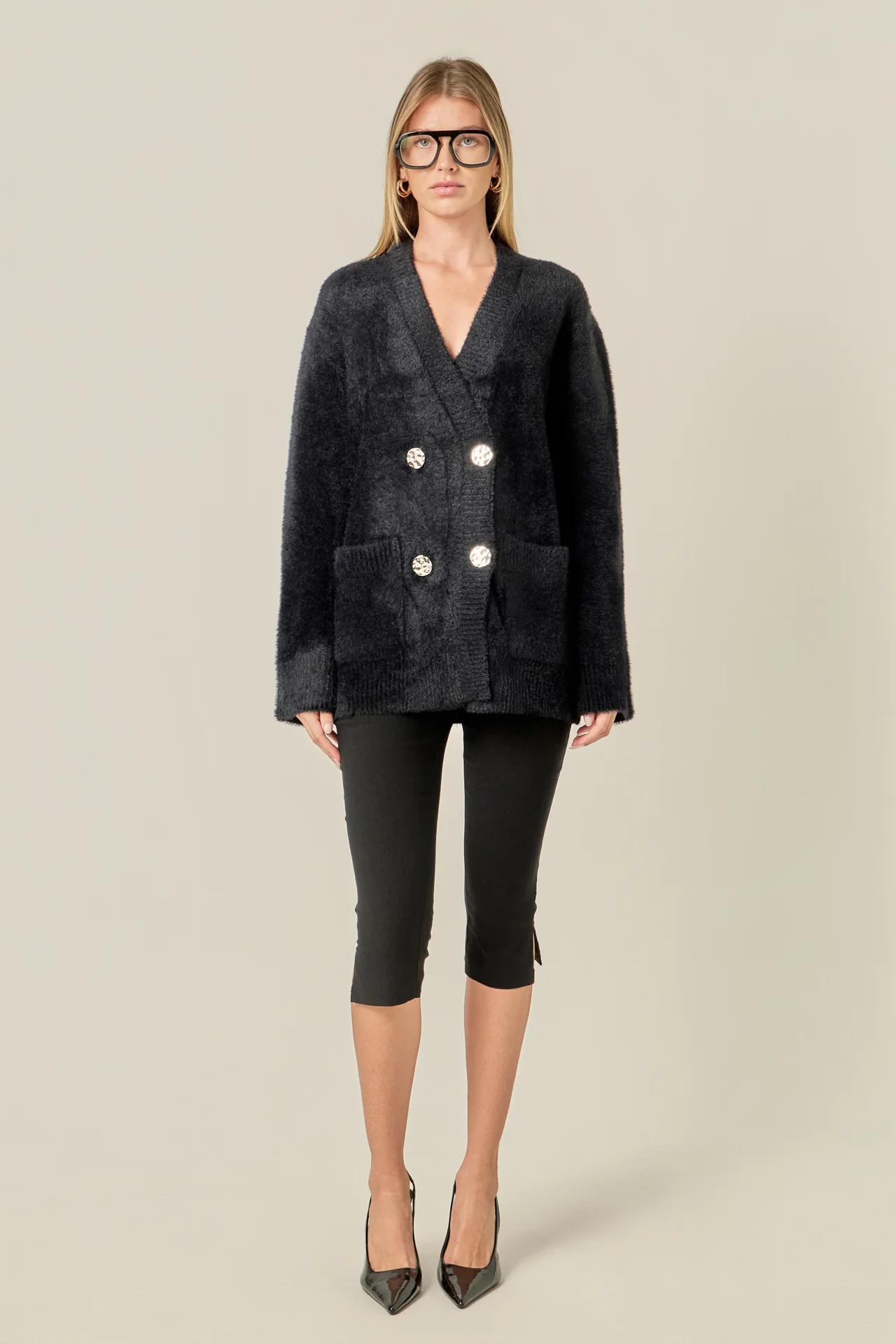 Knit Blazer Cardigan - Image 4