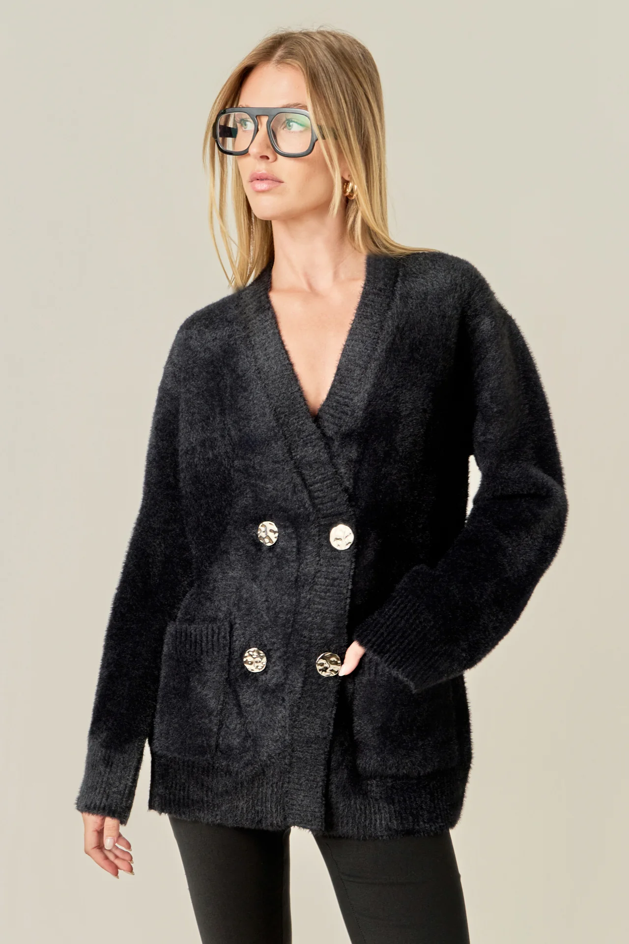 Knit Blazer Cardigan - Image 6