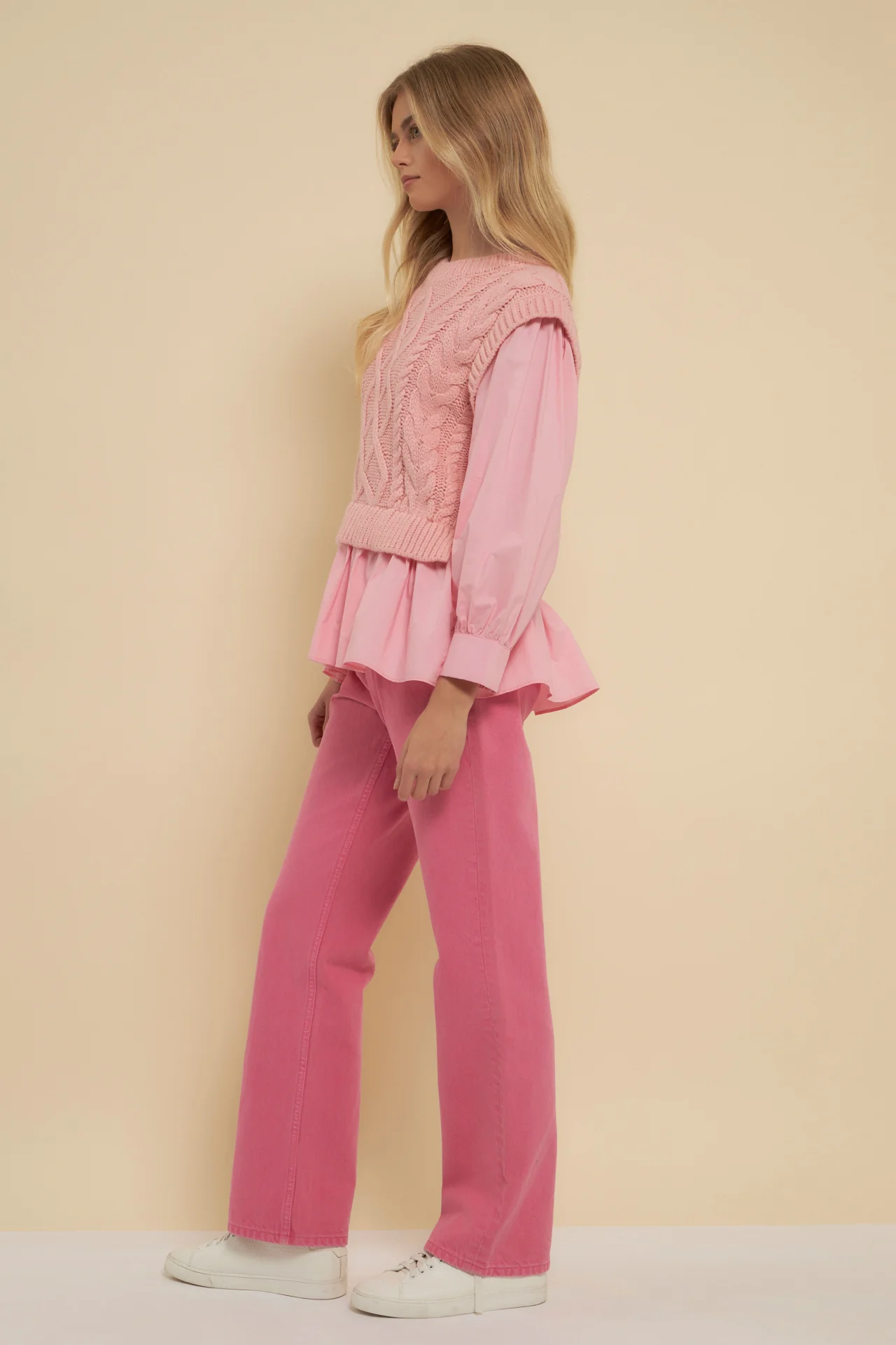 Mixed Media Cable Detail Sweater - Image 18