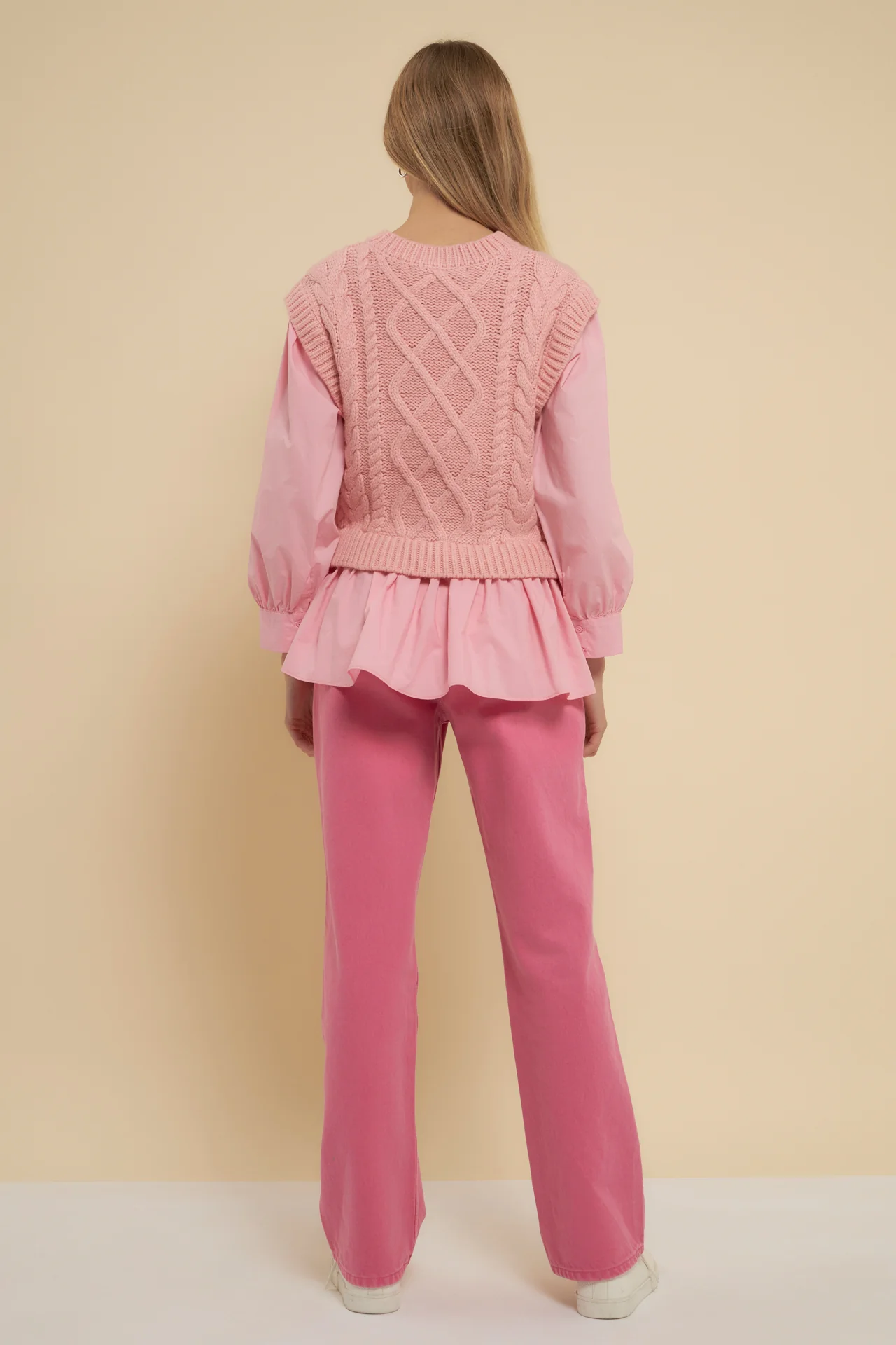 Mixed Media Cable Detail Sweater - Image 19