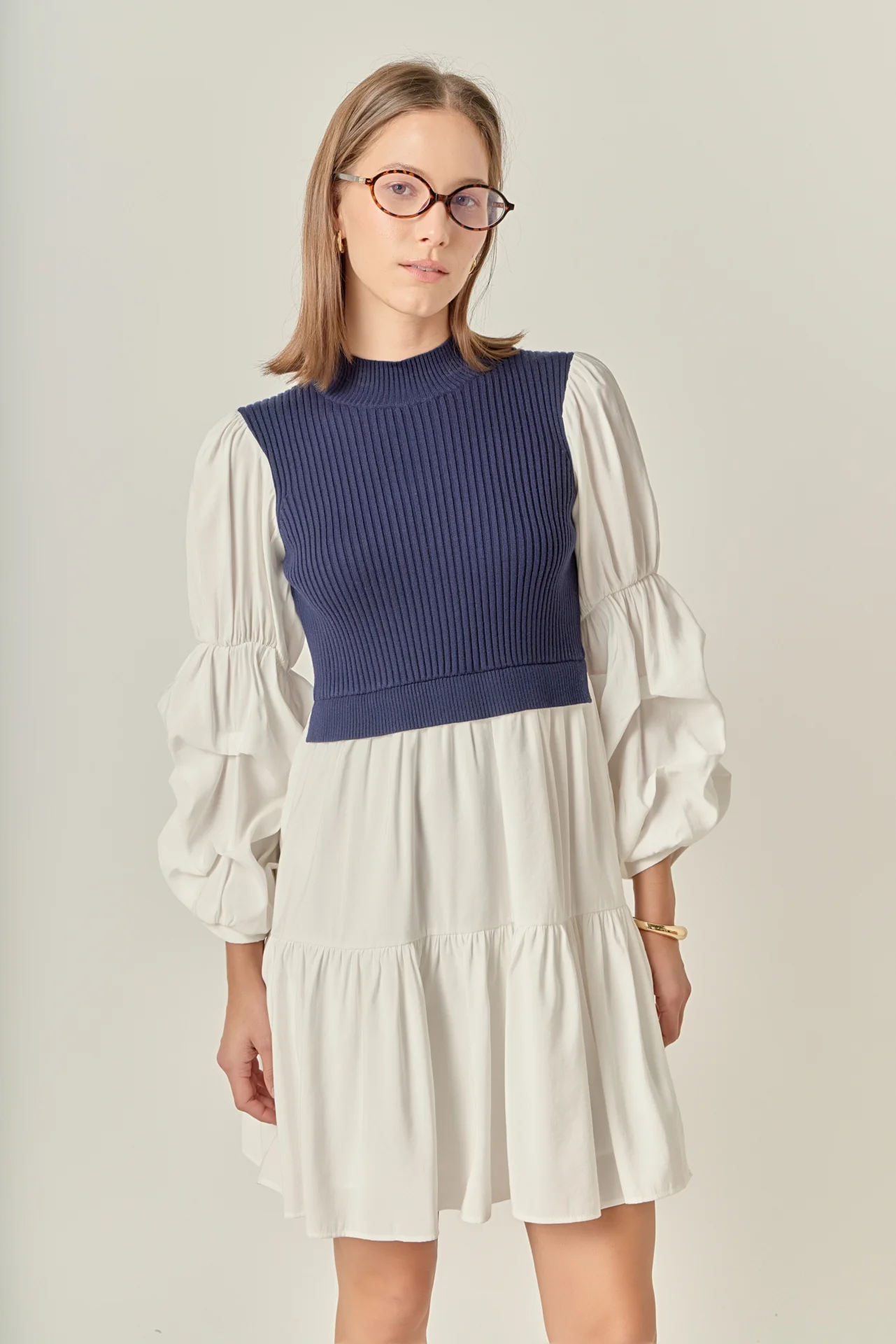 Mixed Media Mini Dress - Image 10