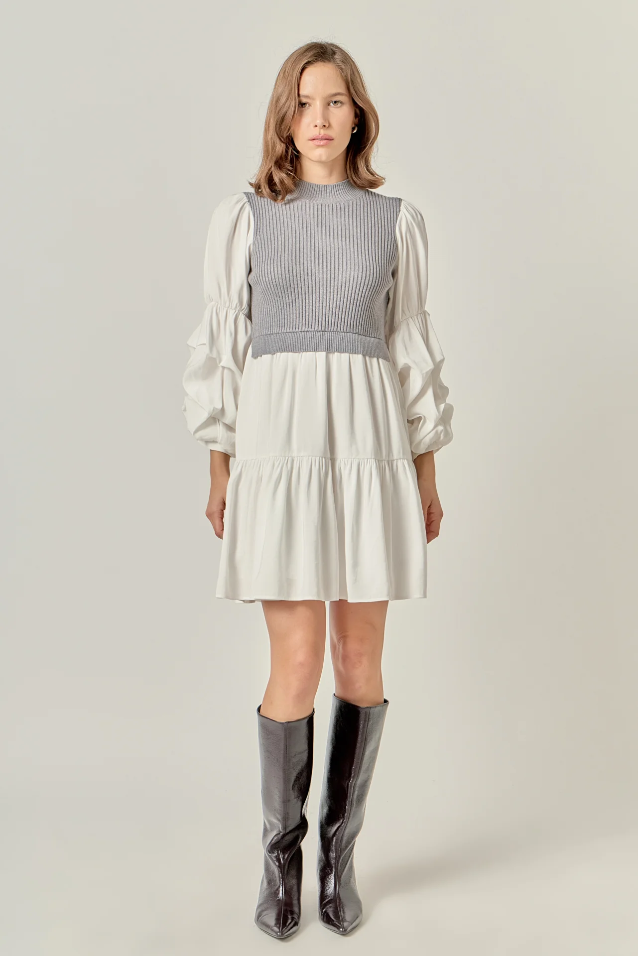 Mixed Media Mini Dress - Image 11