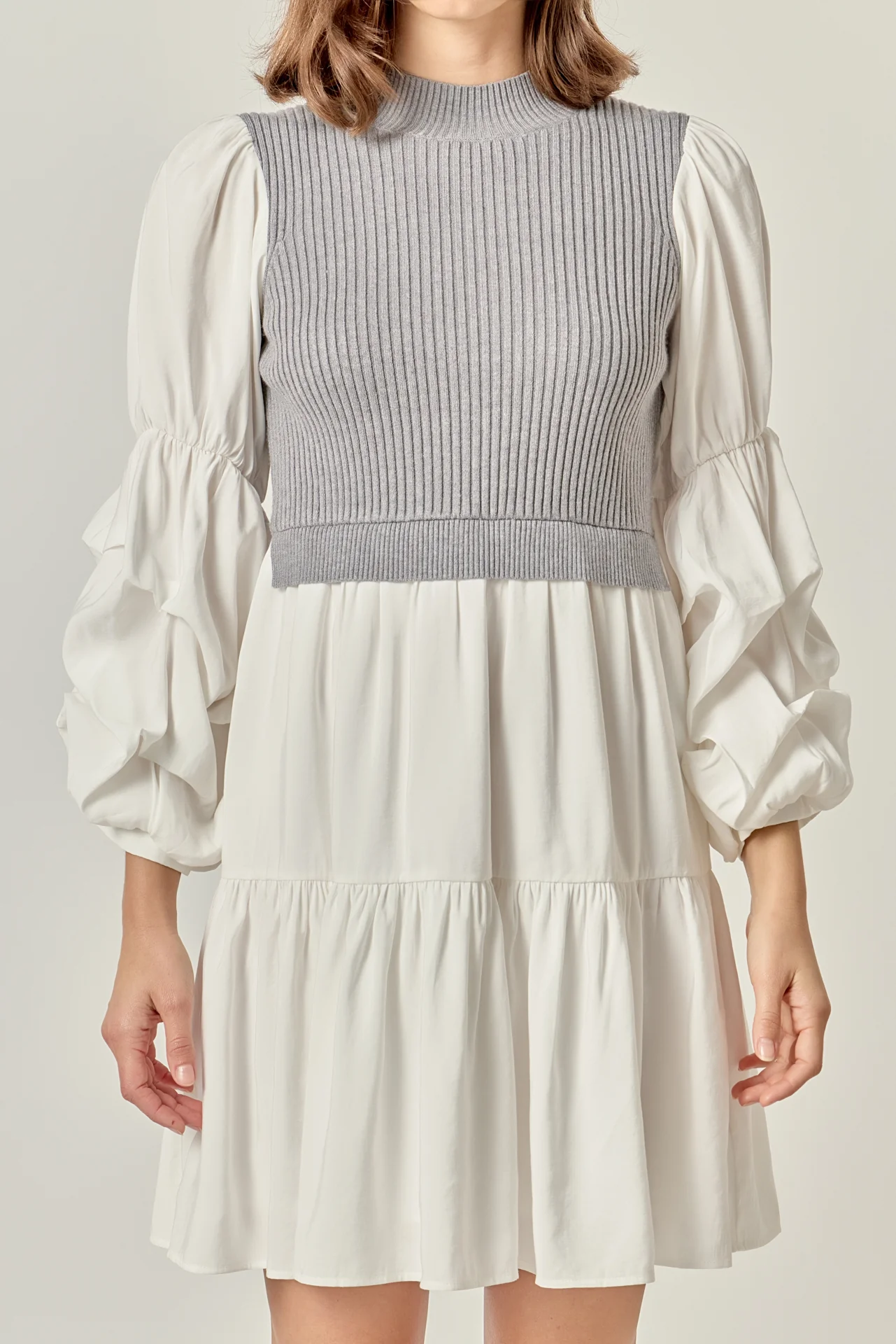 Mixed Media Mini Dress - Image 12