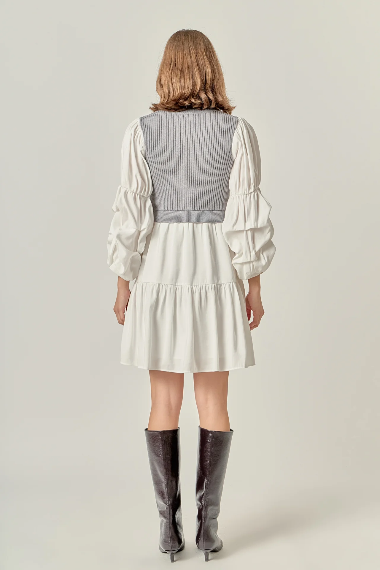 Mixed Media Mini Dress - Image 14