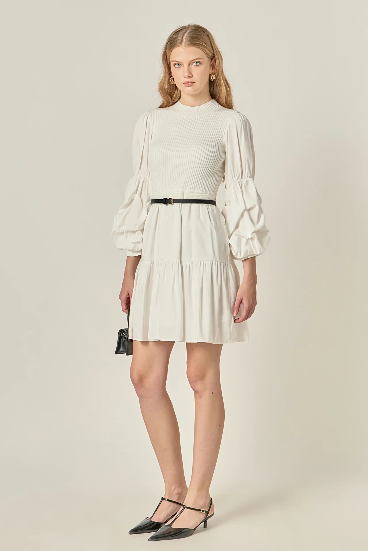 Mixed Media Mini Dress - Image 3